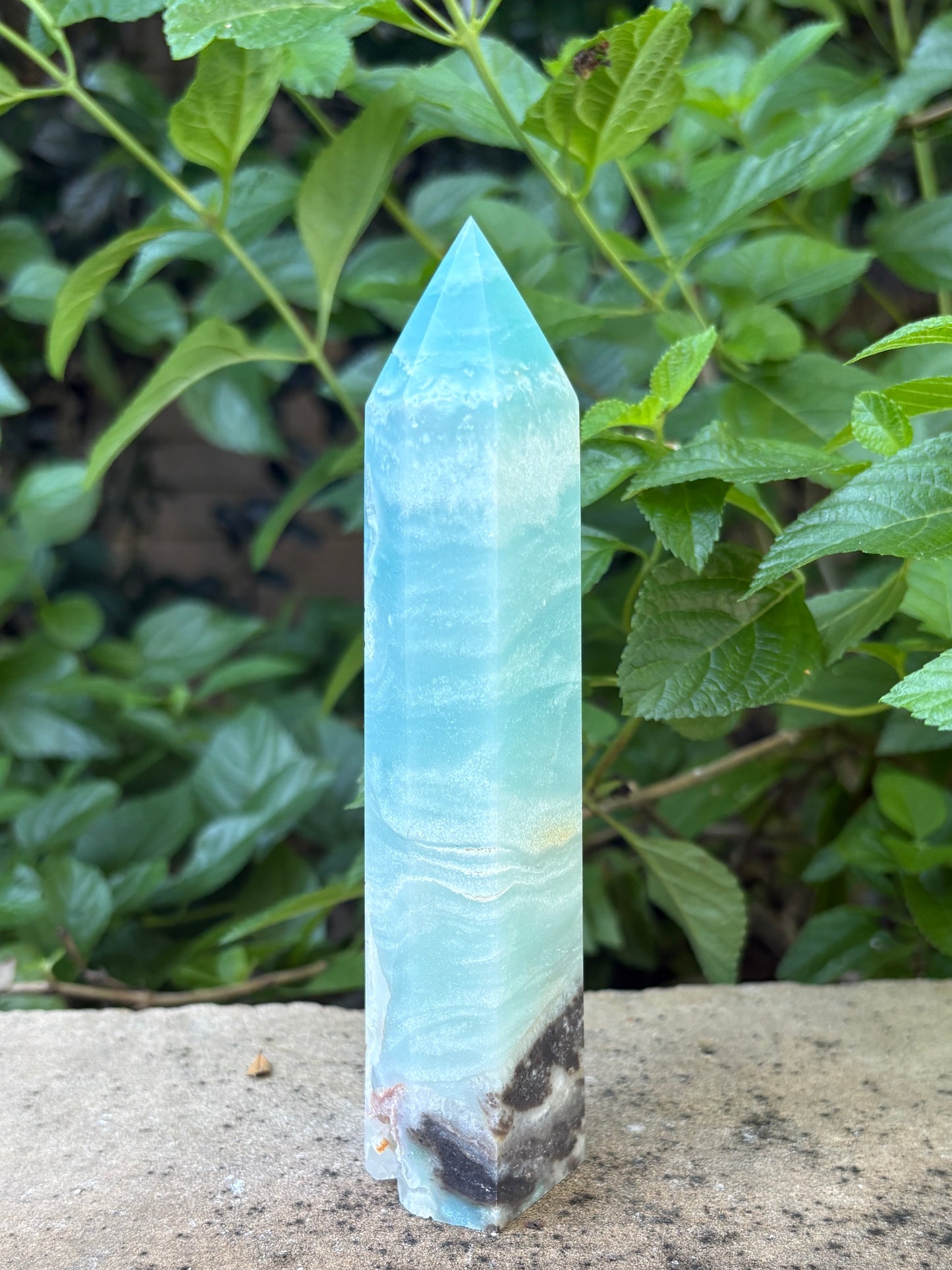 Amazonite Tower with Hidden Bottom Druzy - Communication • Balance • Confidence