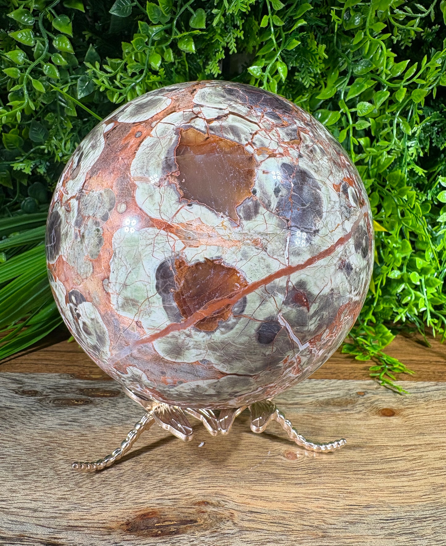 Large Money Agate Sphere - 115 mm - 5 lbs - Abundance • Prosperity • Growth