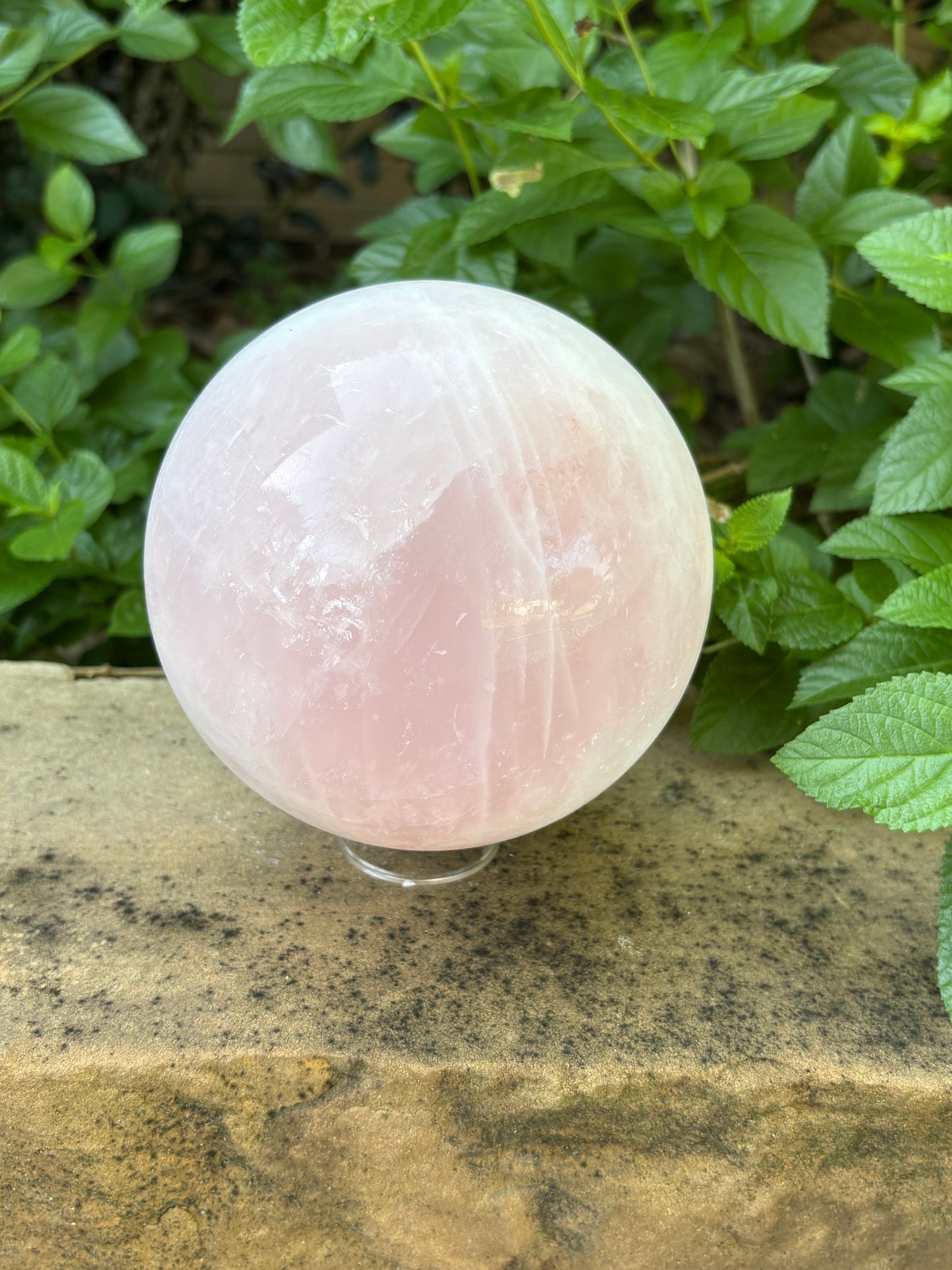 Large Rose Quartz Sphere 8.14 lbs.  - Love  & Compassion