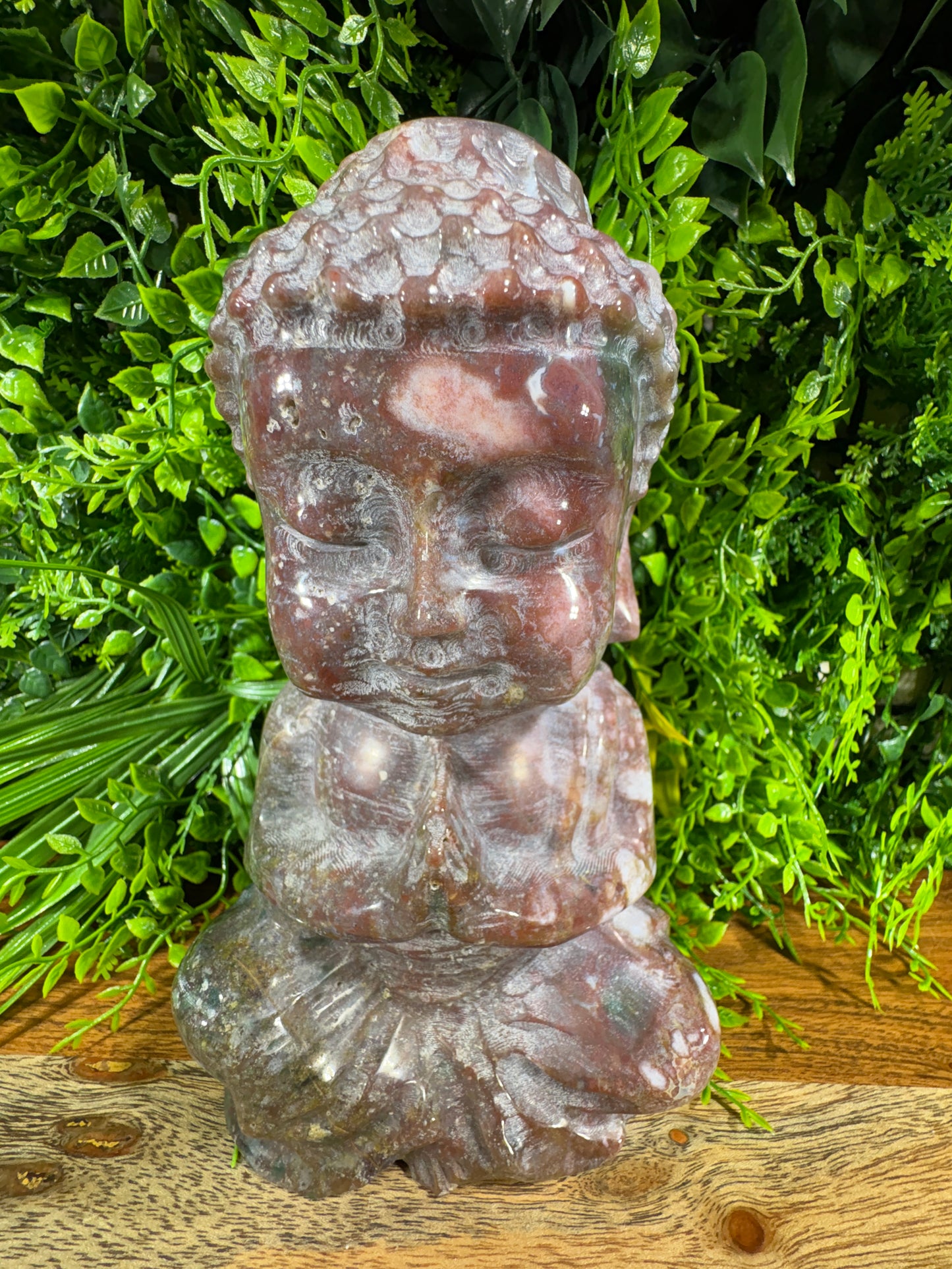 “Tidekeeper” 5.5lb. Orbicular Jasper Buddha | Emotional Balance • Calm Presence • Joyful Grounding