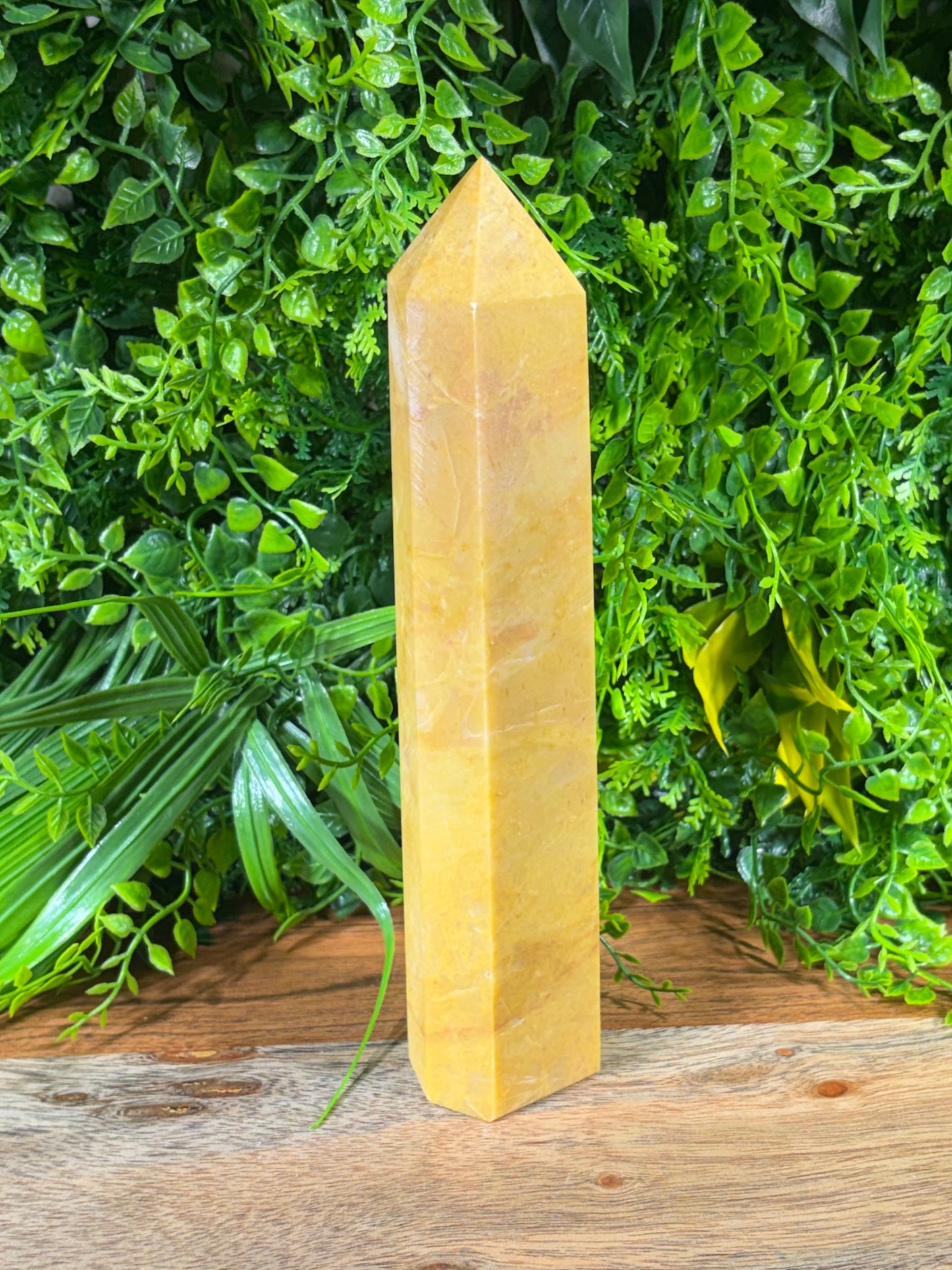Yellow Jade Six-Sided Tower - Confidence • Abundance • Optimism