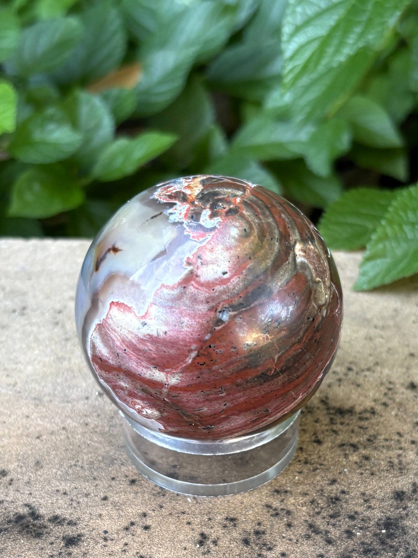 Football Agate Sphere with UV Reaction - Grounding • Balance • Confidence