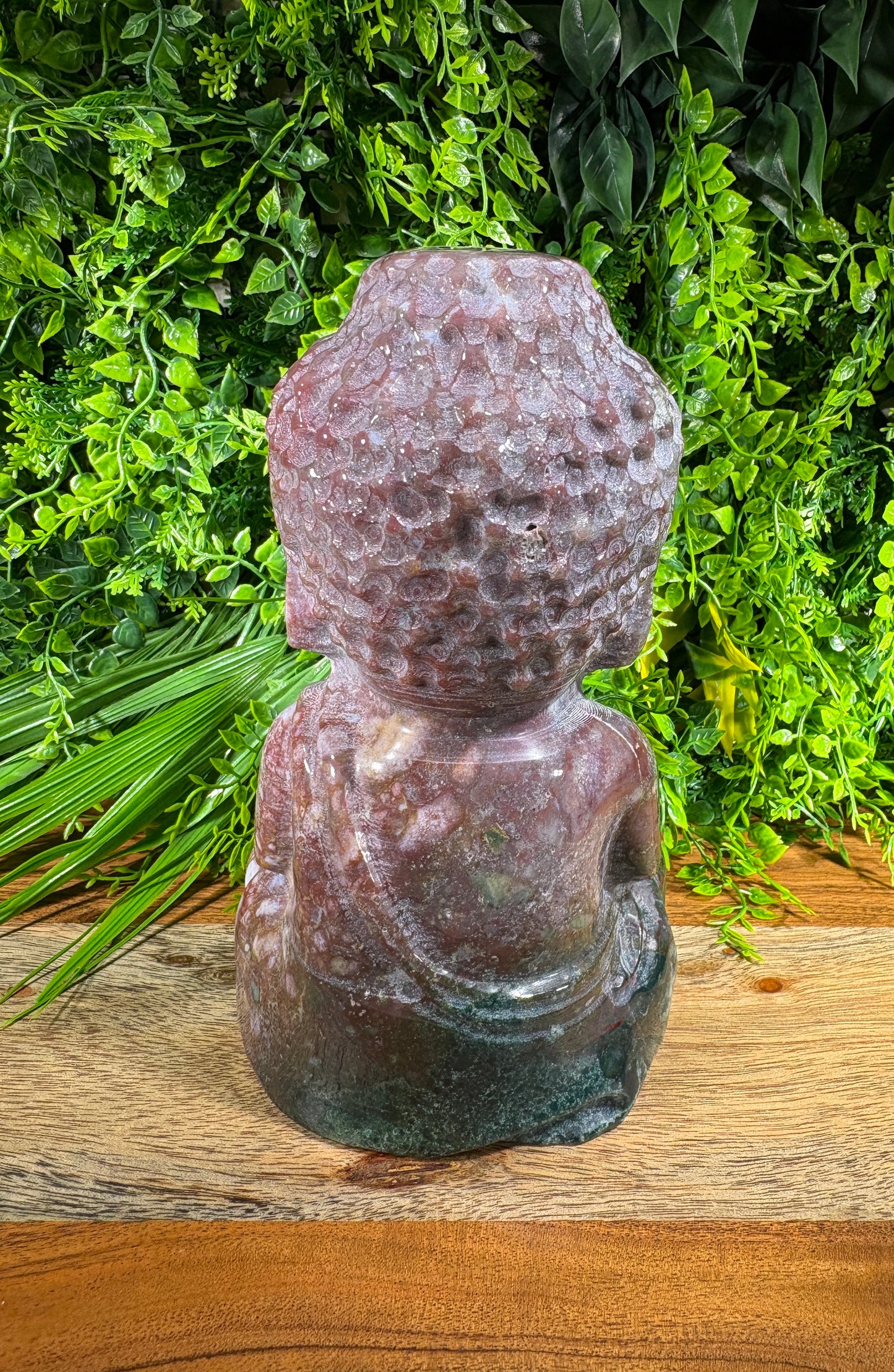 “Tidekeeper” 5.5lb. Orbicular Jasper Buddha | Emotional Balance • Calm Presence • Joyful Grounding