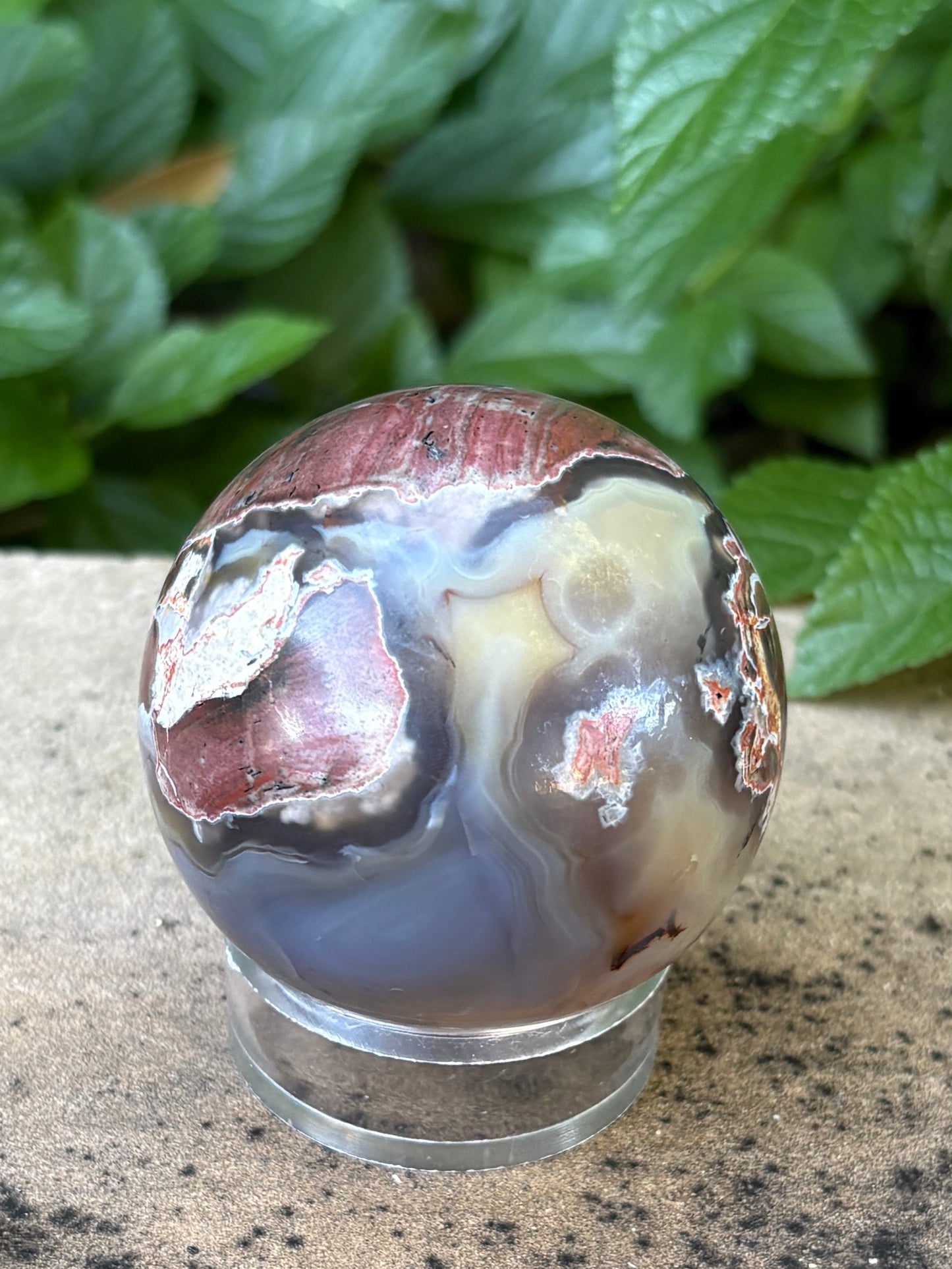 Football Agate Sphere with UV Reaction - Grounding • Balance • Confidence