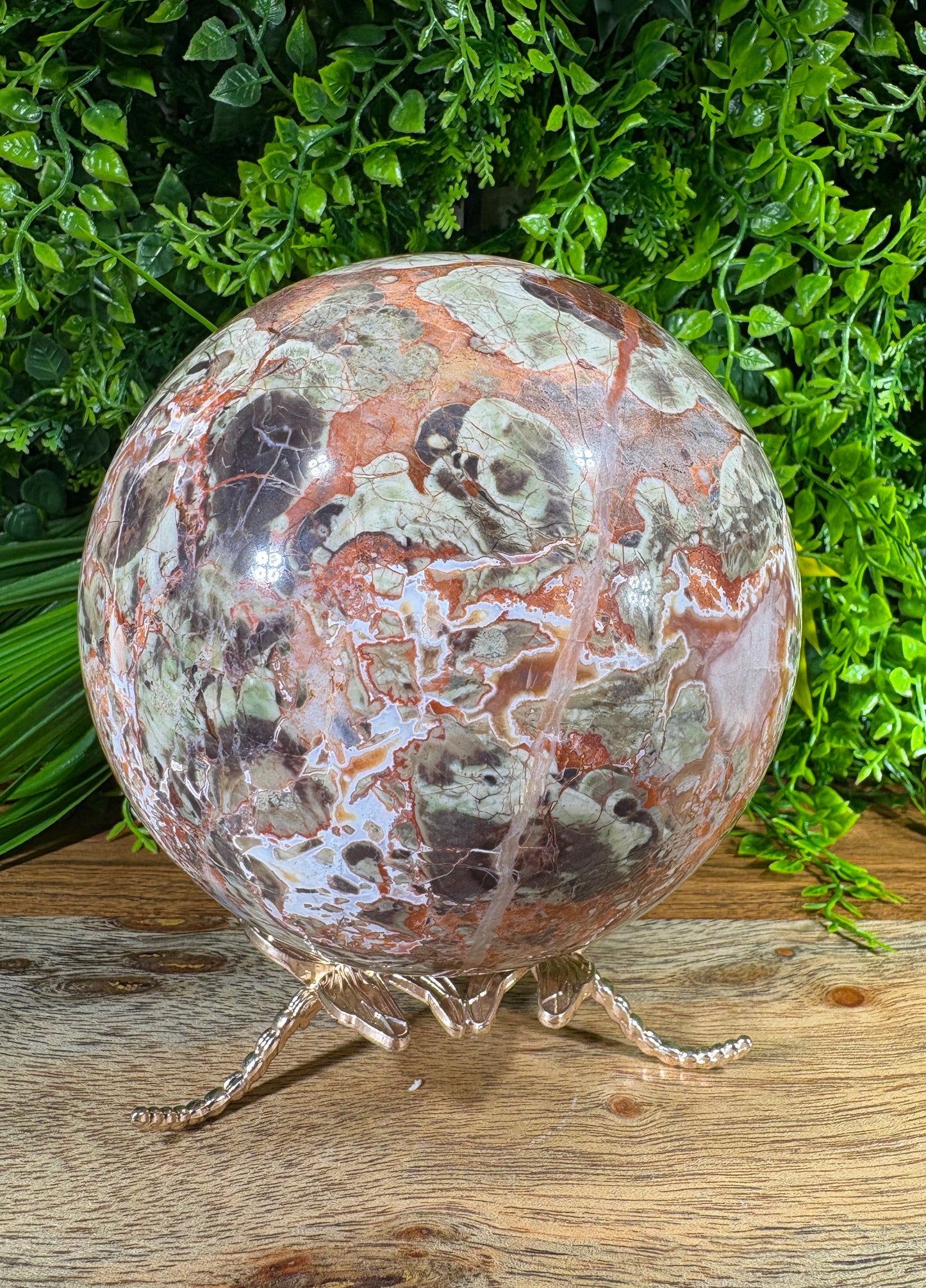 Large Money Agate Sphere - 115 mm - 5 lbs - Abundance • Prosperity • Growth