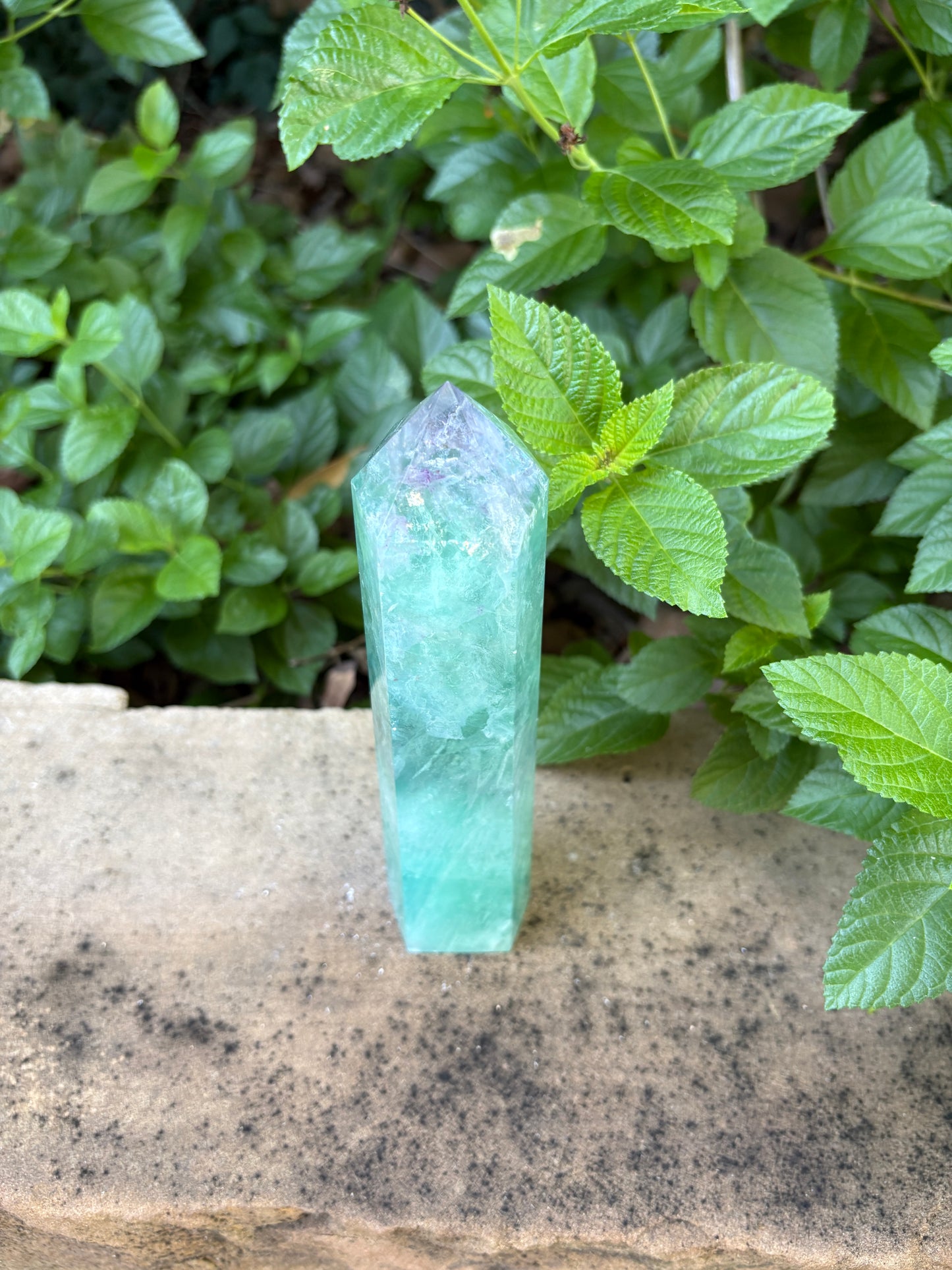 Large 1.79 lb. Green Fluorite Tower with Purple Tip - Focus • Clarity • Intuition