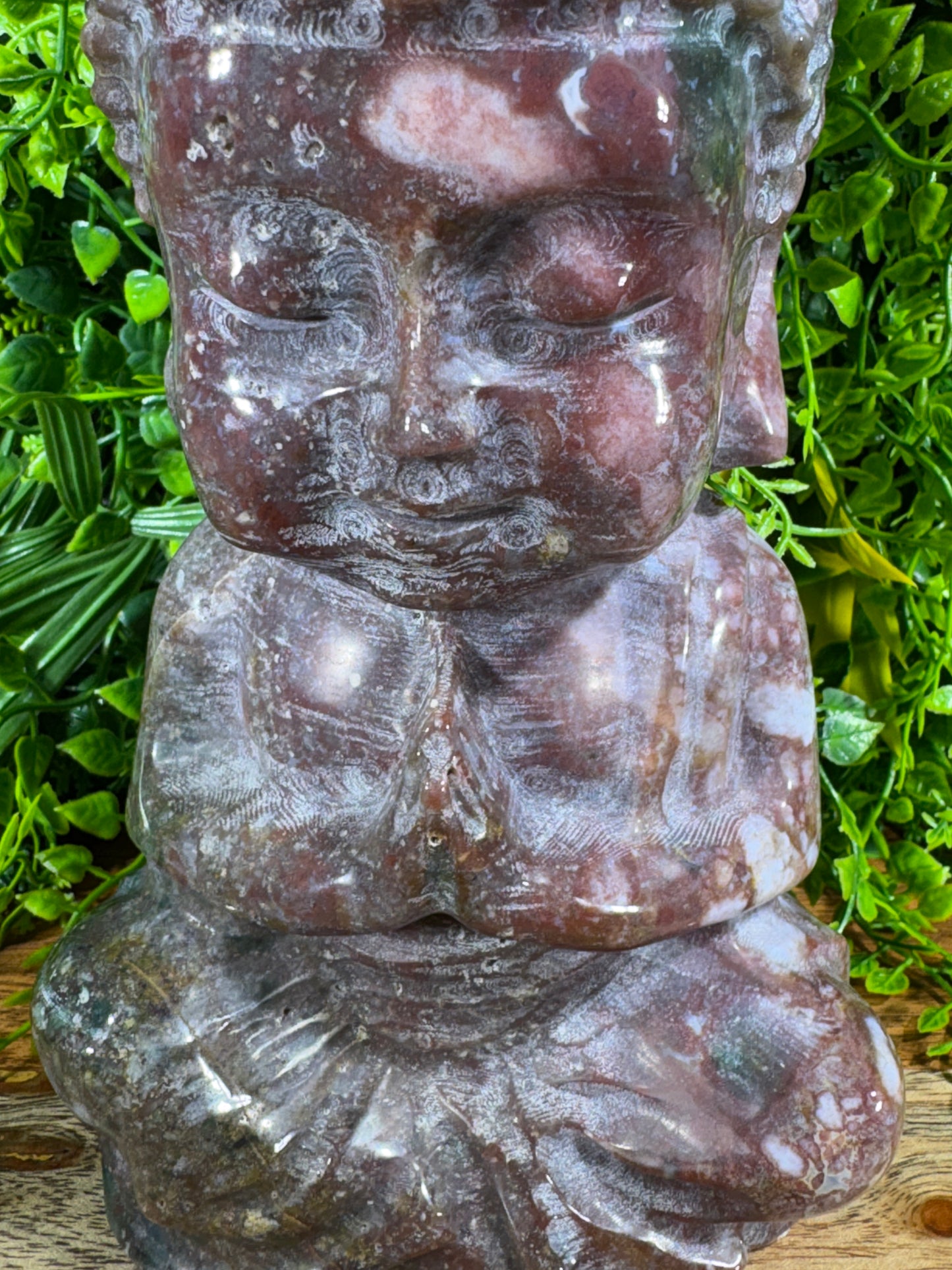 “Tidekeeper” 5.5lb. Orbicular Jasper Buddha | Emotional Balance • Calm Presence • Joyful Grounding