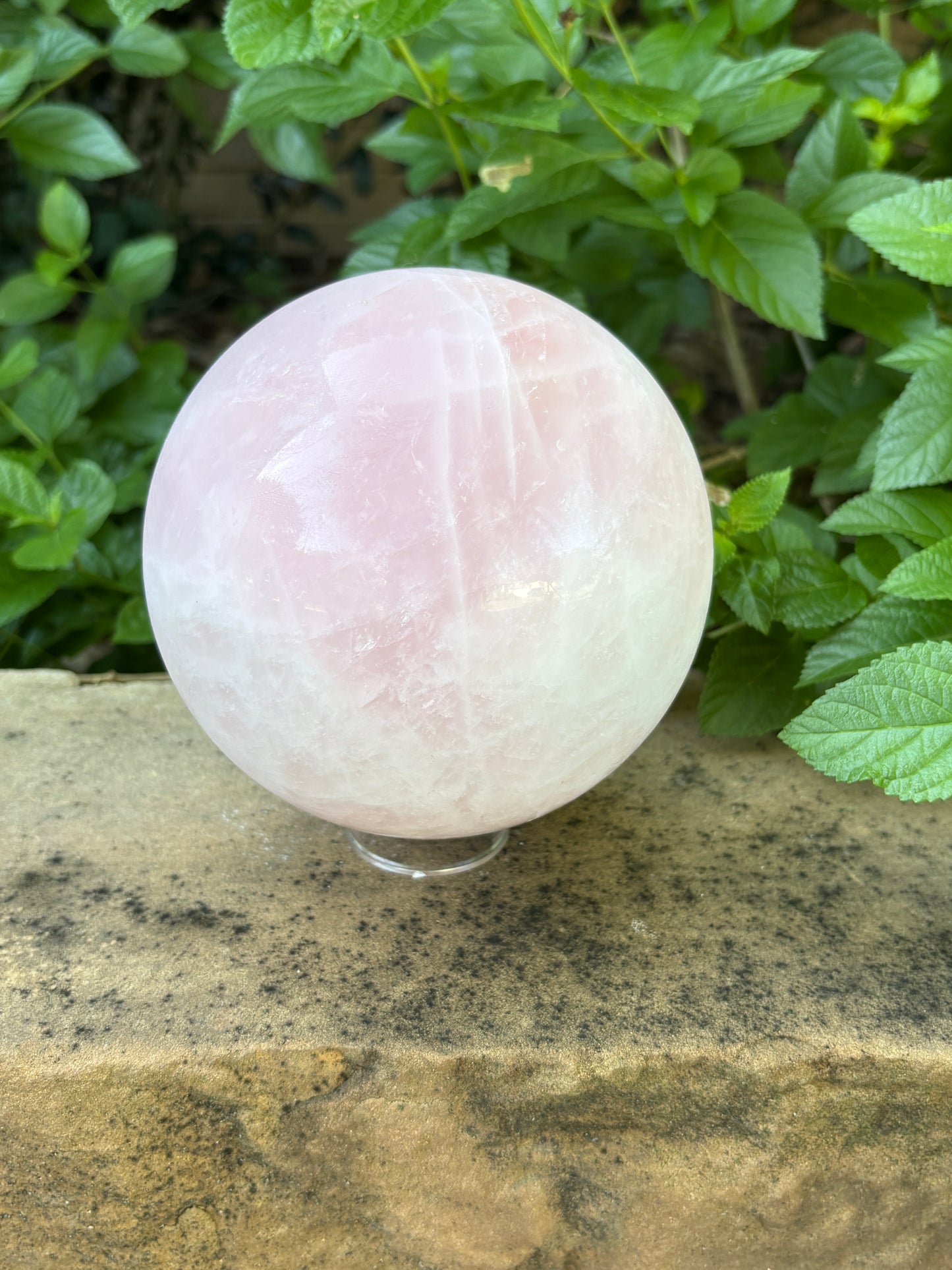 Large Rose Quartz Sphere 8.14 lbs.  - Love  & Compassion