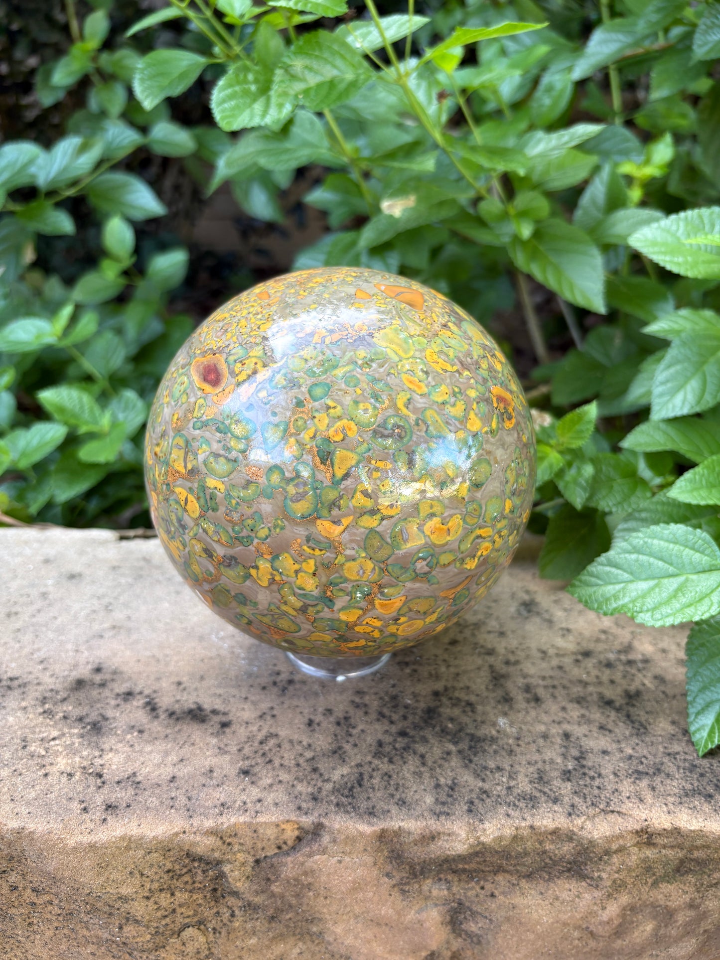 Large 7.82 lbs. Fruit Jasper Sphere -  Grounding • Vitality • Creativity