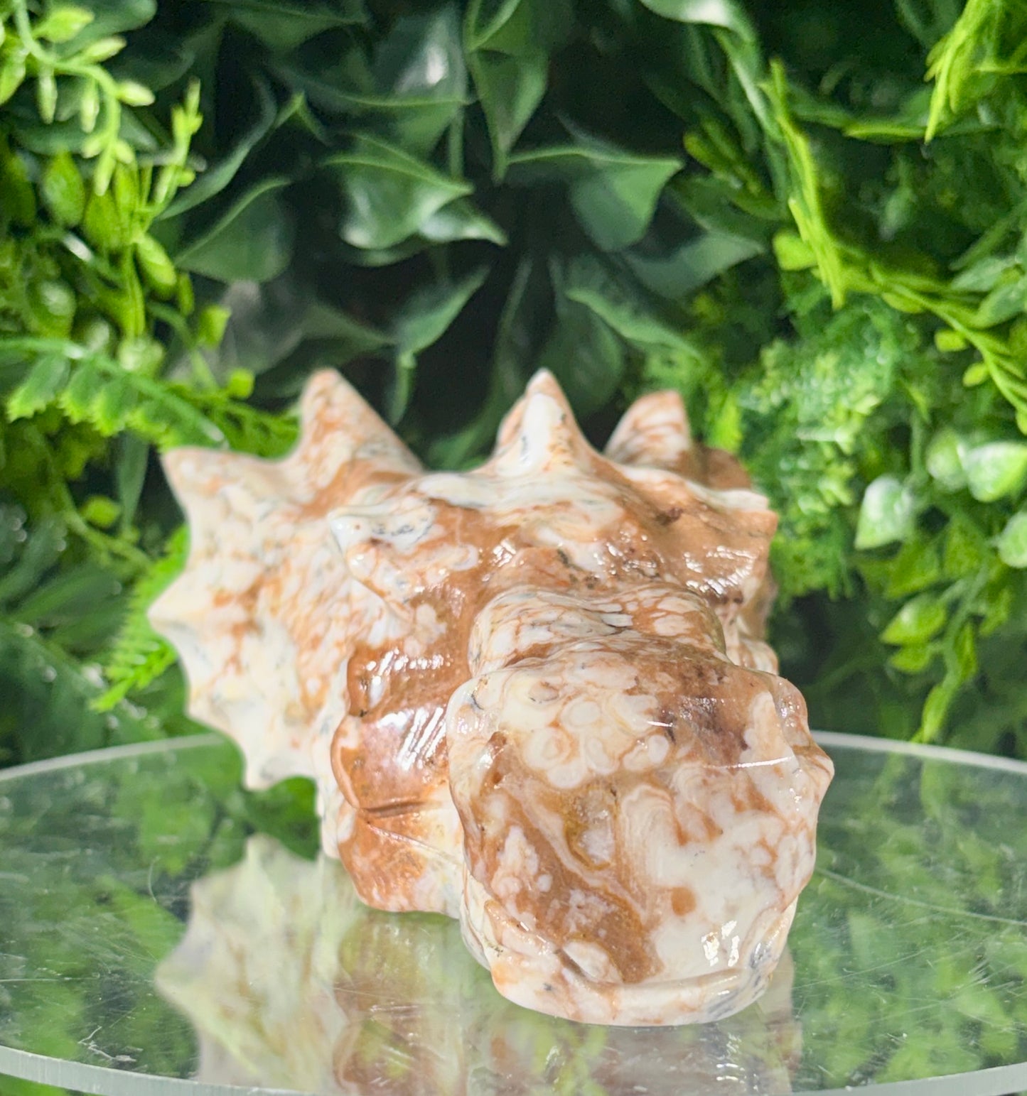 Amber Calcite Dragon Head Carving - Confidence • Joy • Empowered Energy