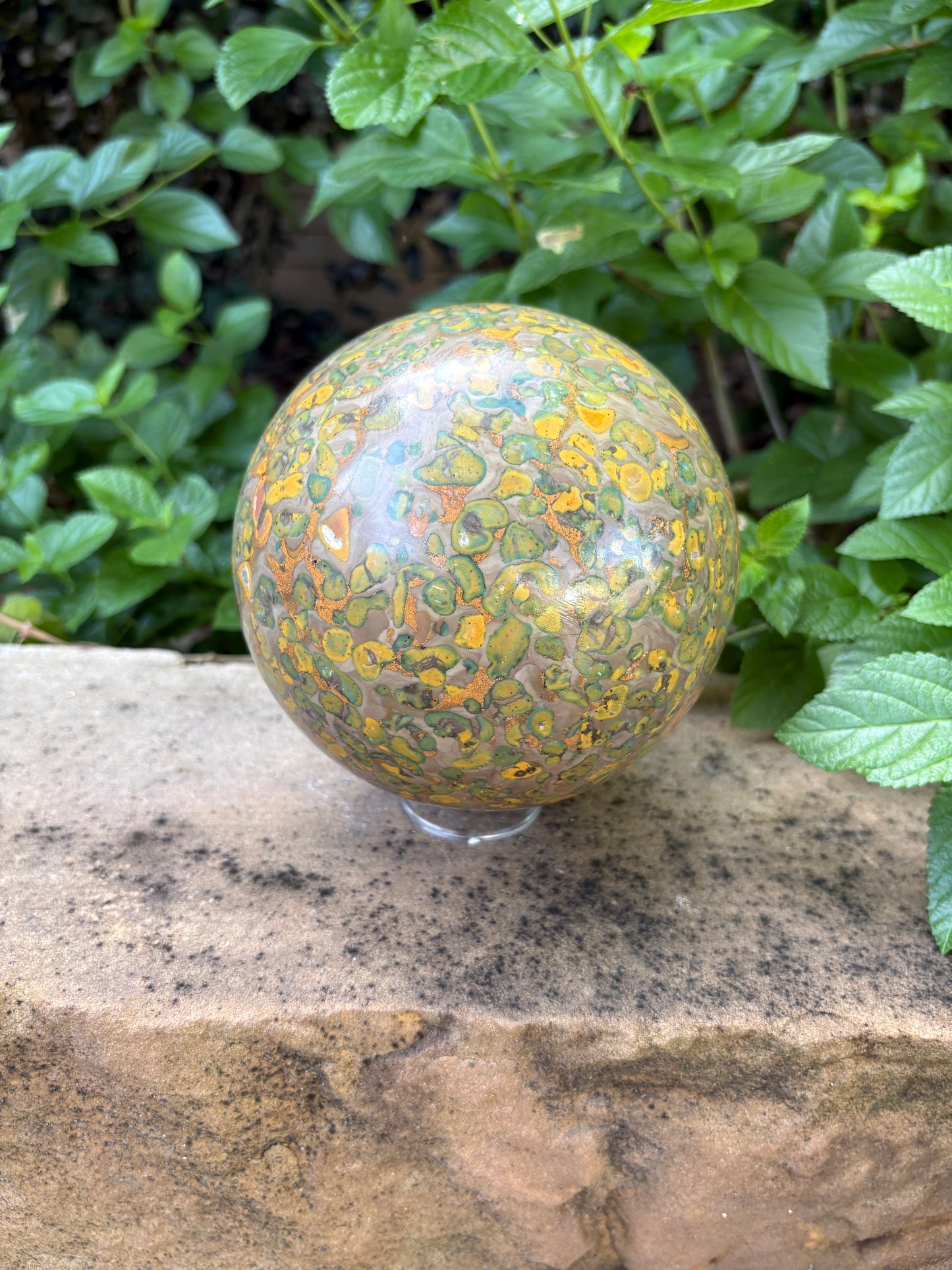 Large 7.82 lbs. Fruit Jasper Sphere -  Grounding • Vitality • Creativity