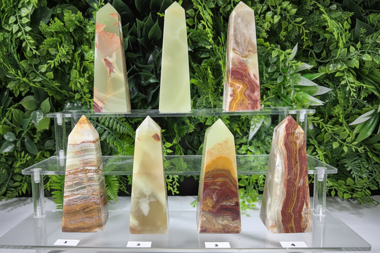 Natural Banded Onyx Towers Grounding • Confidence • Calm Energy