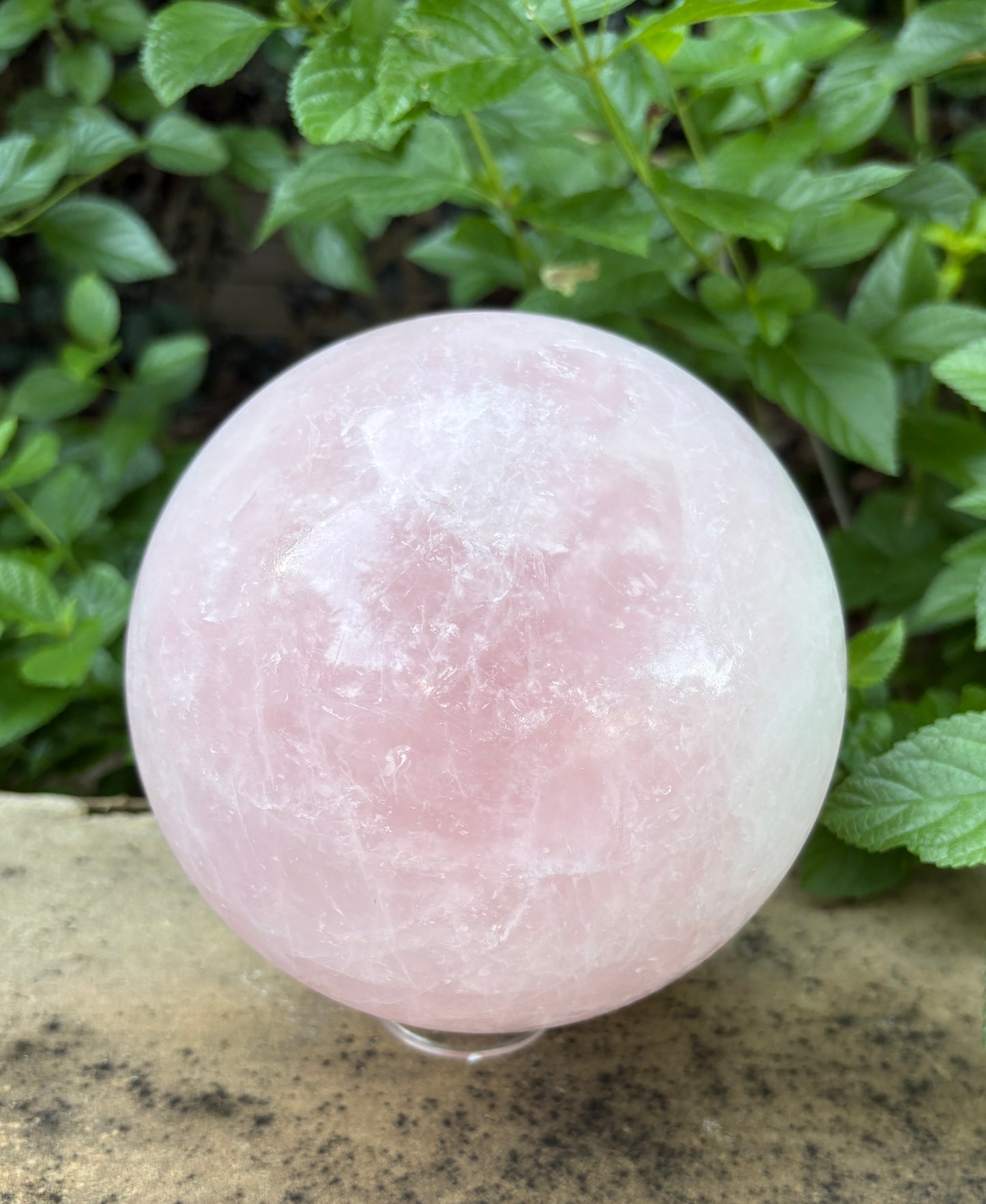 Large Rose Quartz Sphere 10.27 lbs. Love & Compassion