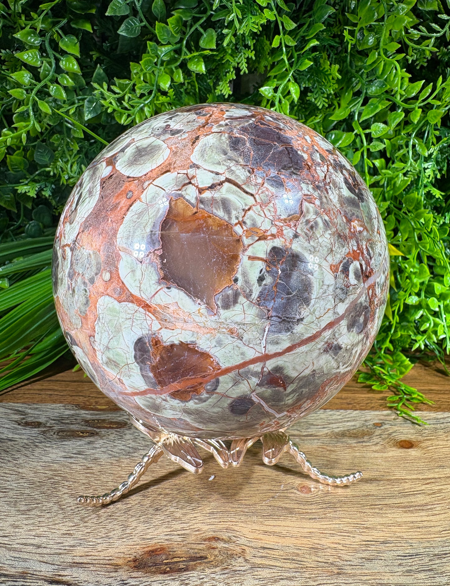 Large Money Agate Sphere - 115 mm - 5 lbs - Abundance • Prosperity • Growth
