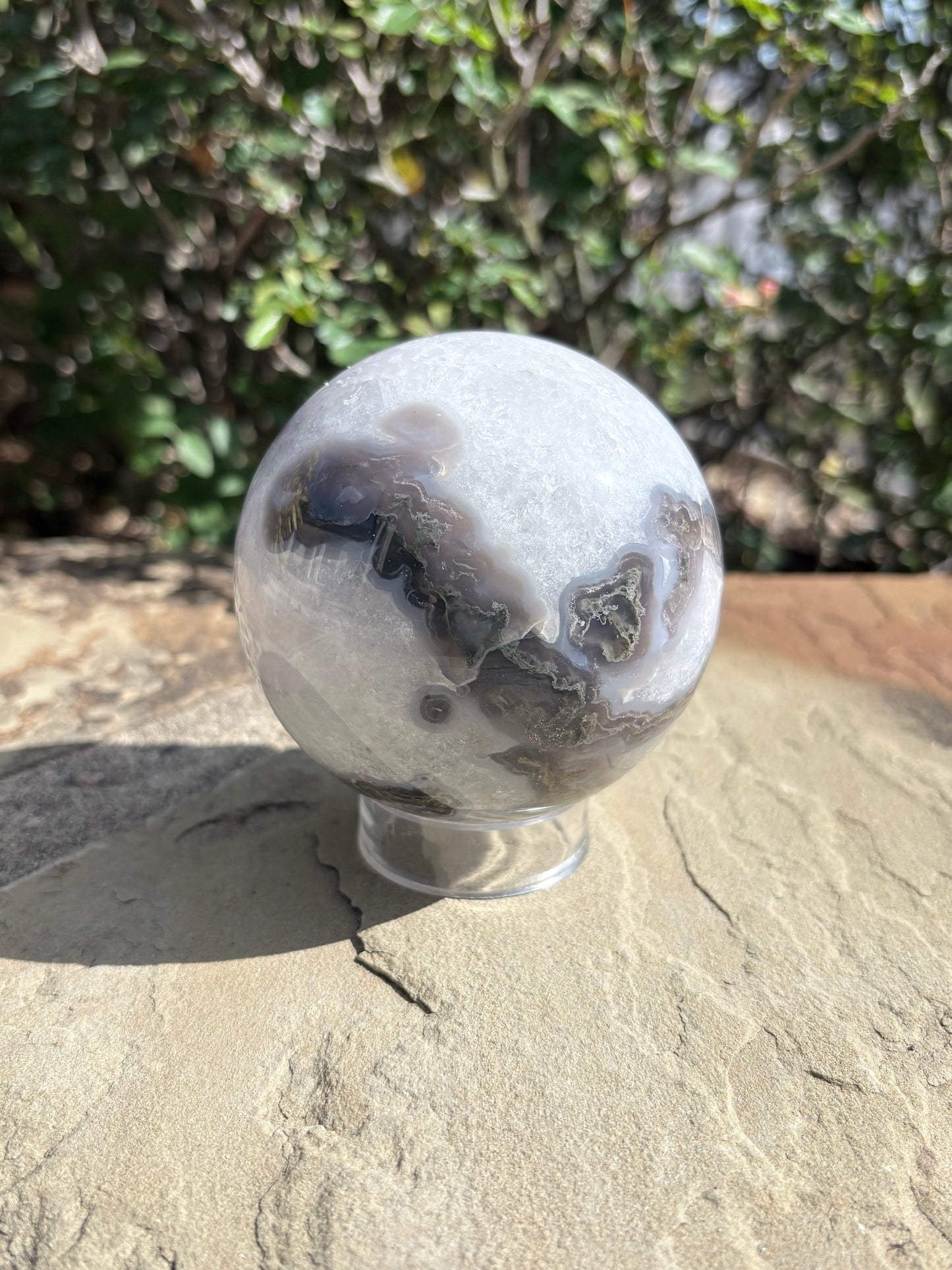 🌿 Moss Agate Crystal Sphere – Renewal • Balance • Earth Calm