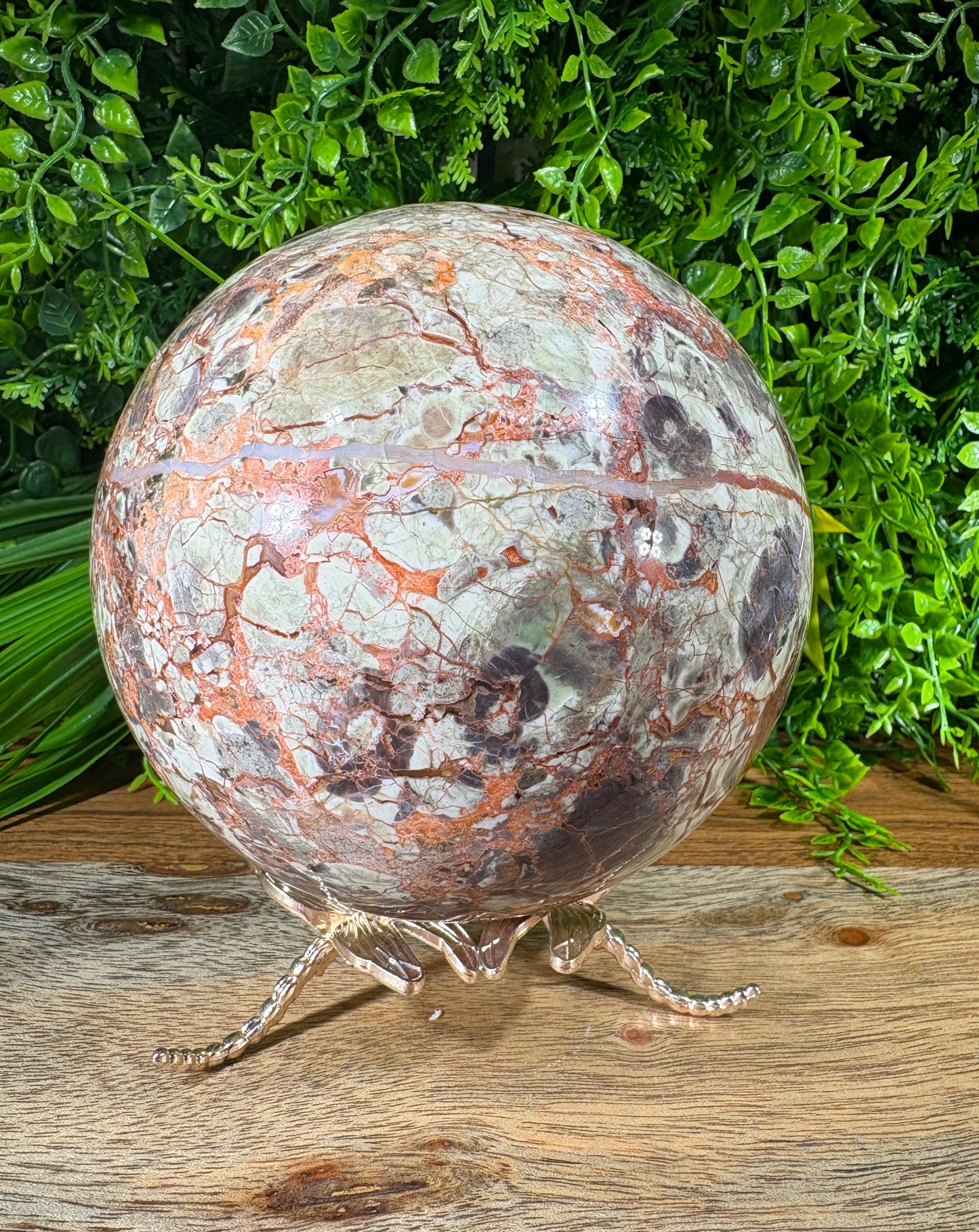 Large Money Agate Sphere - 115 mm - 5 lbs - Abundance • Prosperity • Growth