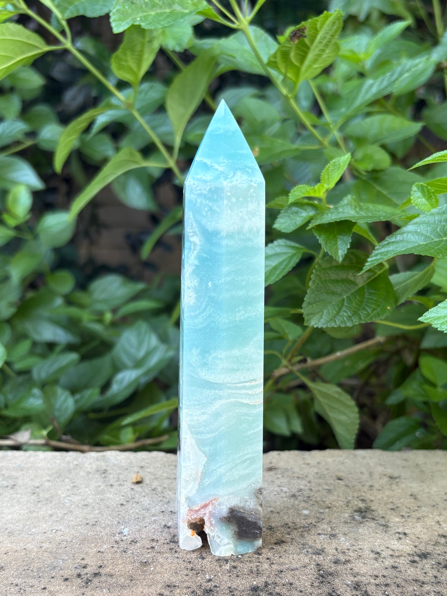 Amazonite Tower with Hidden Bottom Druzy - Communication • Balance • Confidence