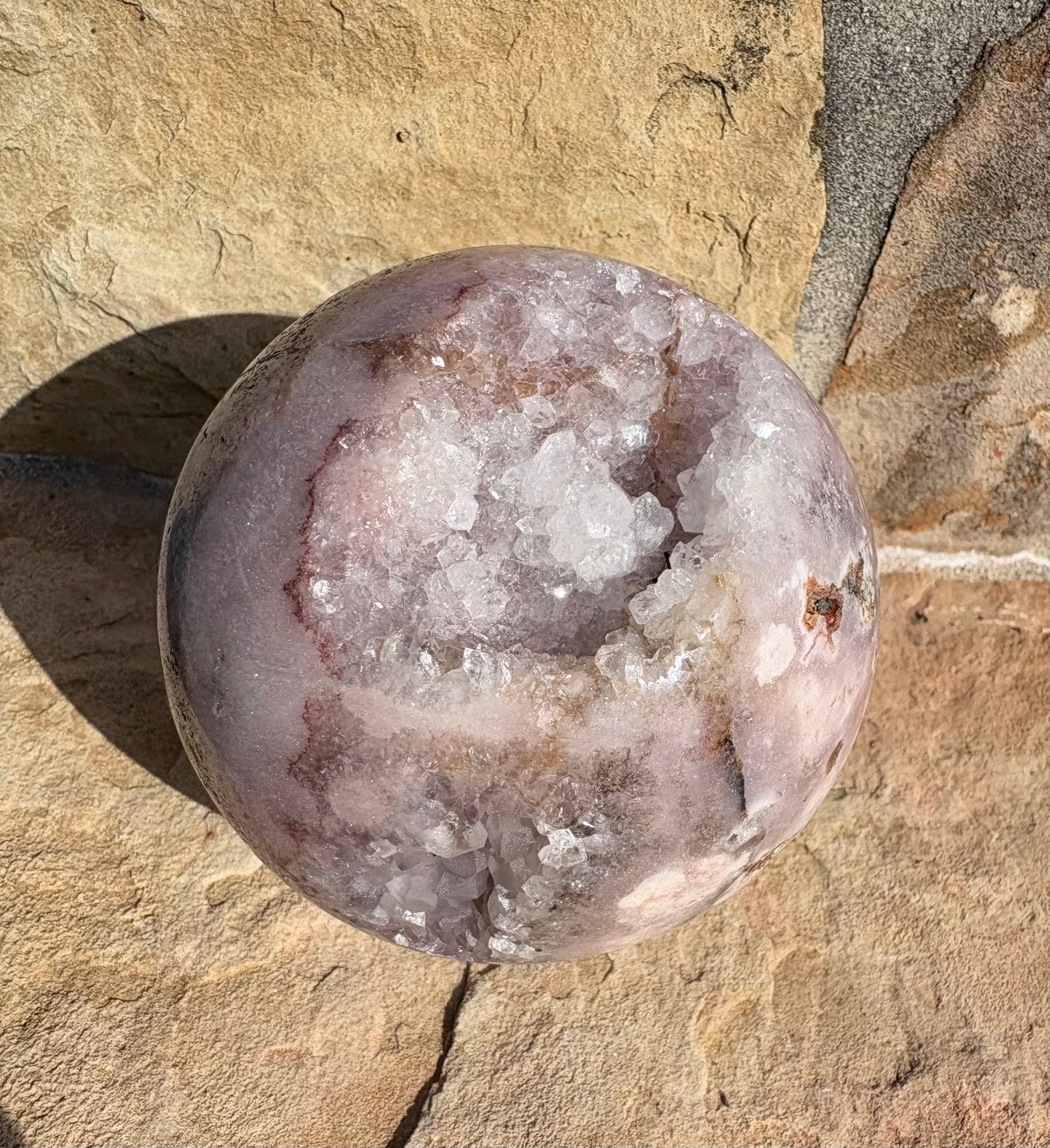 🌸✨ Pink Amethyst Druzy Sphere with Natural Matrix Earthborn Beauty | Raw Truth | Heart-Centered Calm