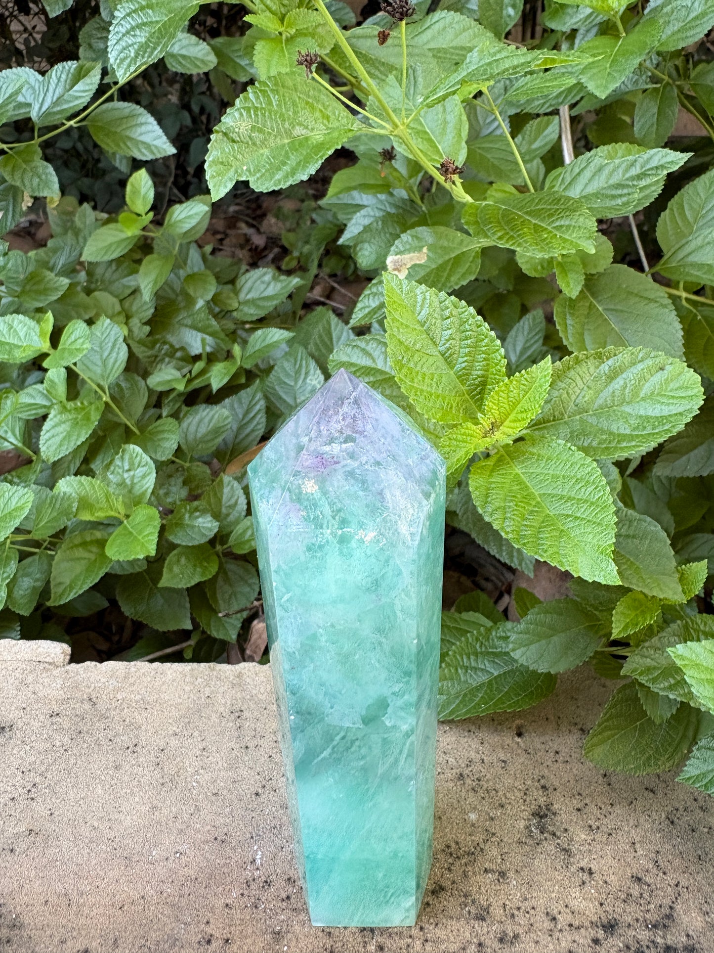 Large 1.79 lb. Green Fluorite Tower with Purple Tip - Focus • Clarity • Intuition