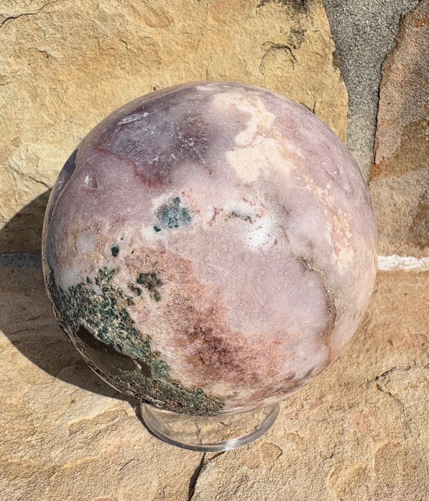 🌸✨ Pink Amethyst Druzy Sphere with Natural Matrix Earthborn Beauty | Raw Truth | Heart-Centered Calm