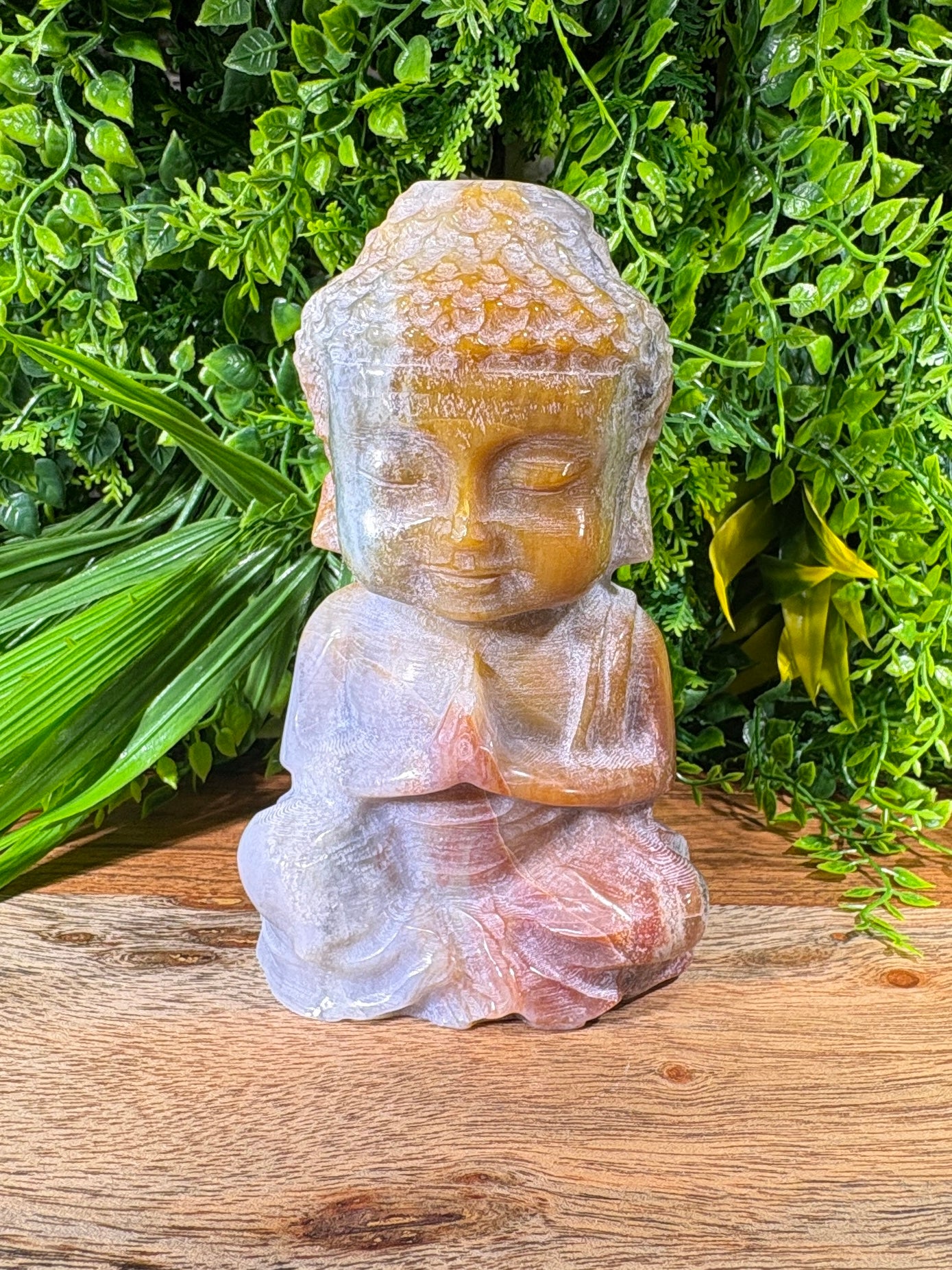 Multicolor Banded Agate Buddha - Grounding • Balance • Inner Peace