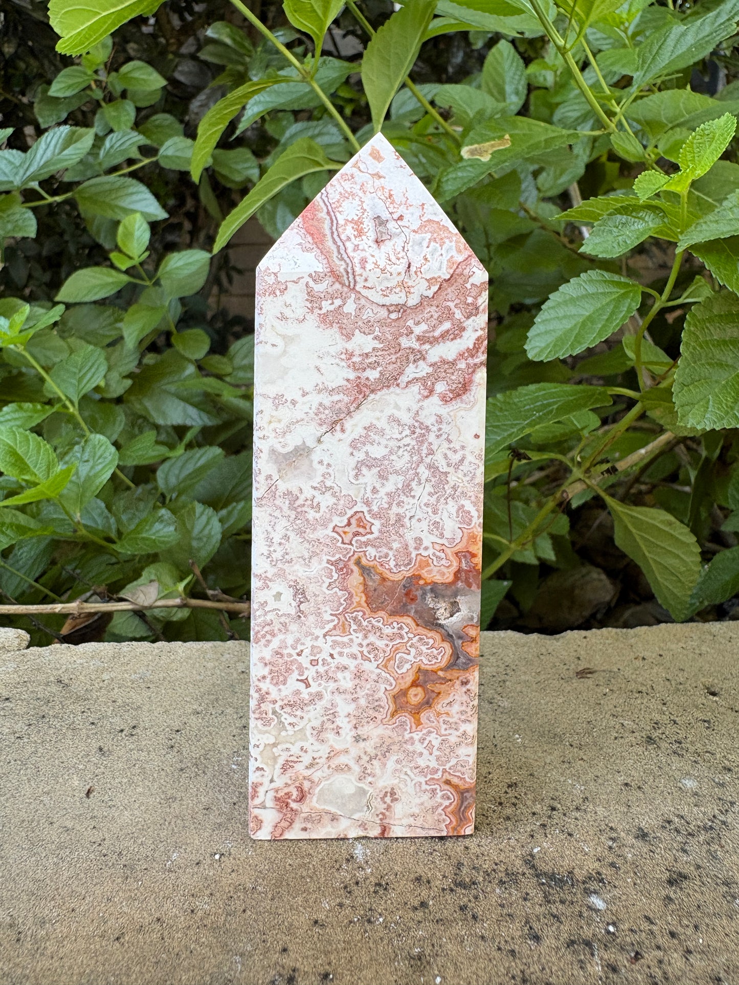 Pink Mexican Crazy Lace Agate Tower - Optimism • Grounding • Creativity