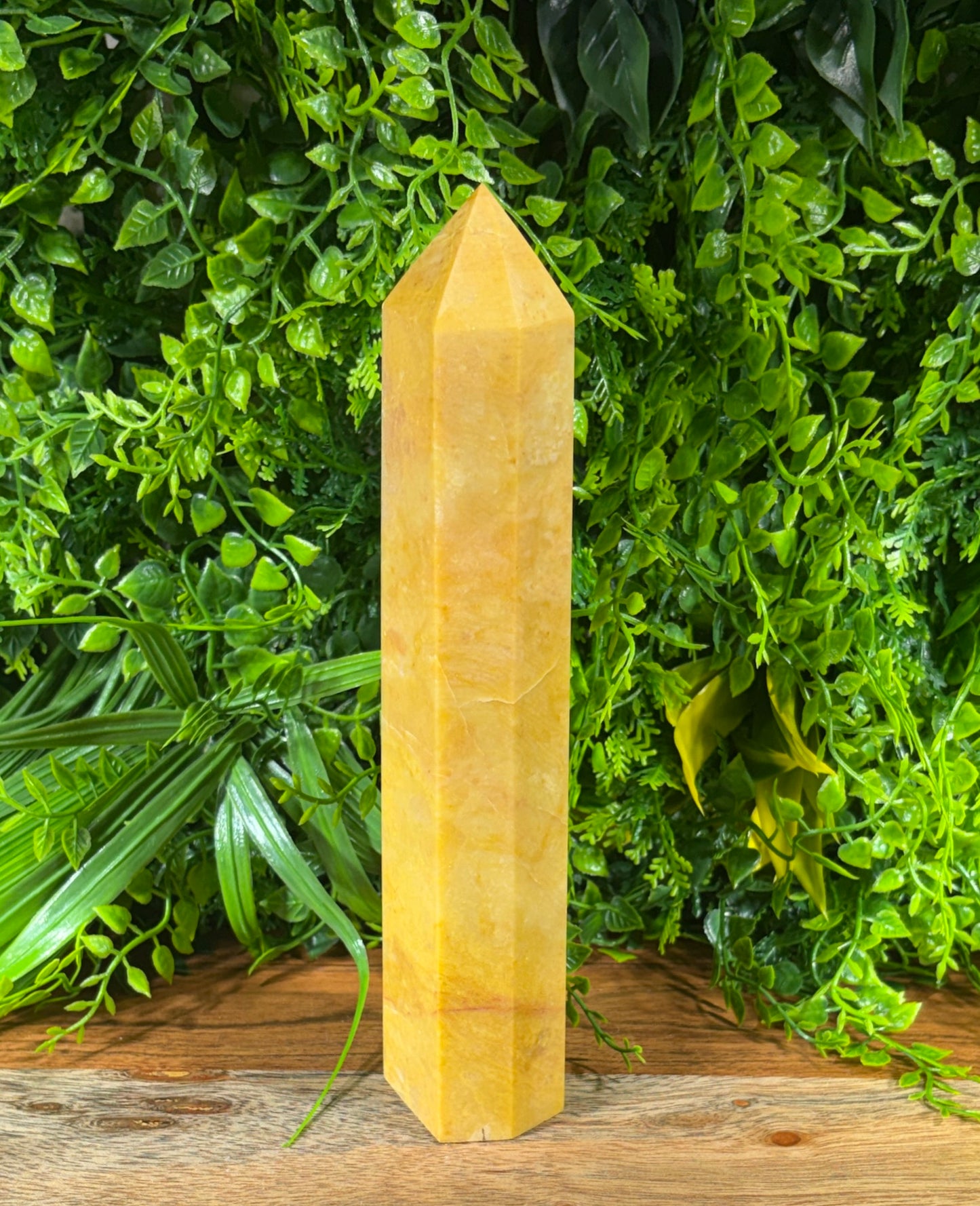 Yellow Jade Six-Sided Tower - Confidence • Abundance • Optimism