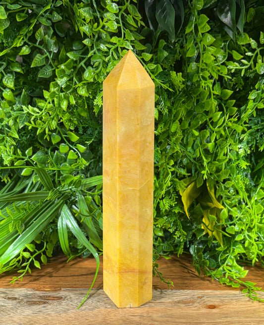 Yellow Jade Six-Sided Tower - Confidence • Abundance • Optimism