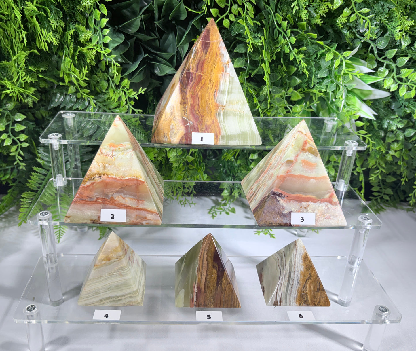 Green Onyx Pyramids Grounding • Confidence • Balance