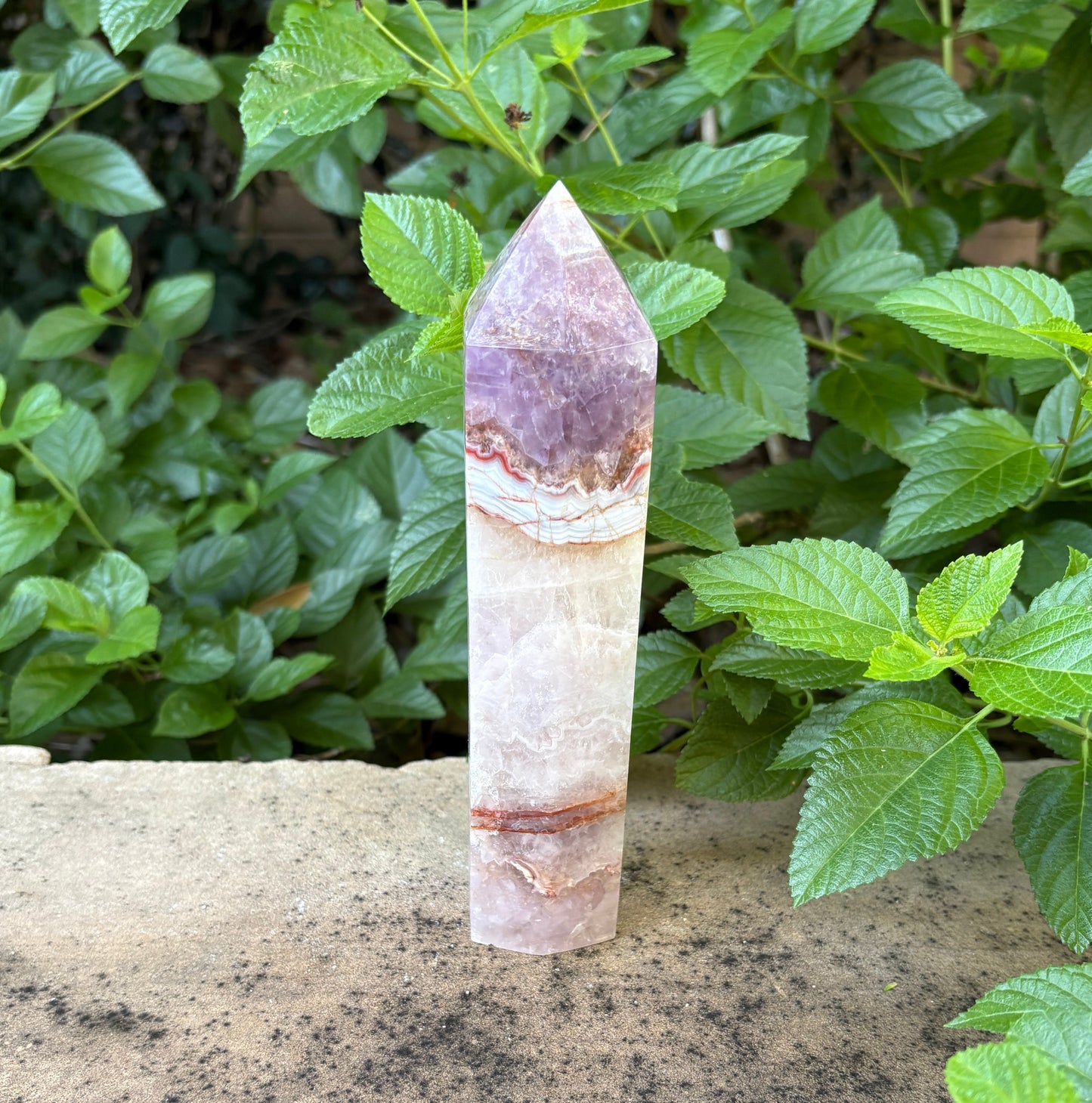 Banded Amethyst Agate Tower -  Intuition • Balance • Peace