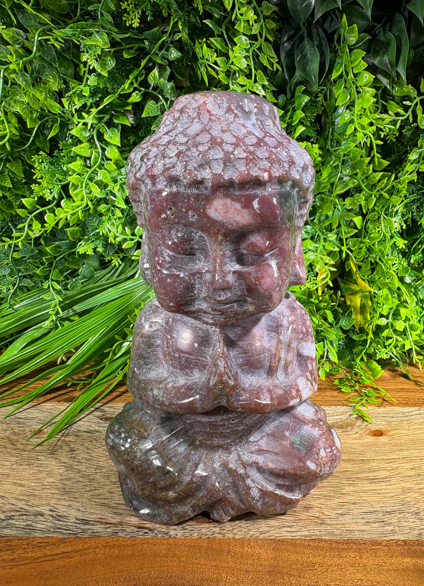 “Tidekeeper” 5.5lb. Orbicular Jasper Buddha | Emotional Balance • Calm Presence • Joyful Grounding