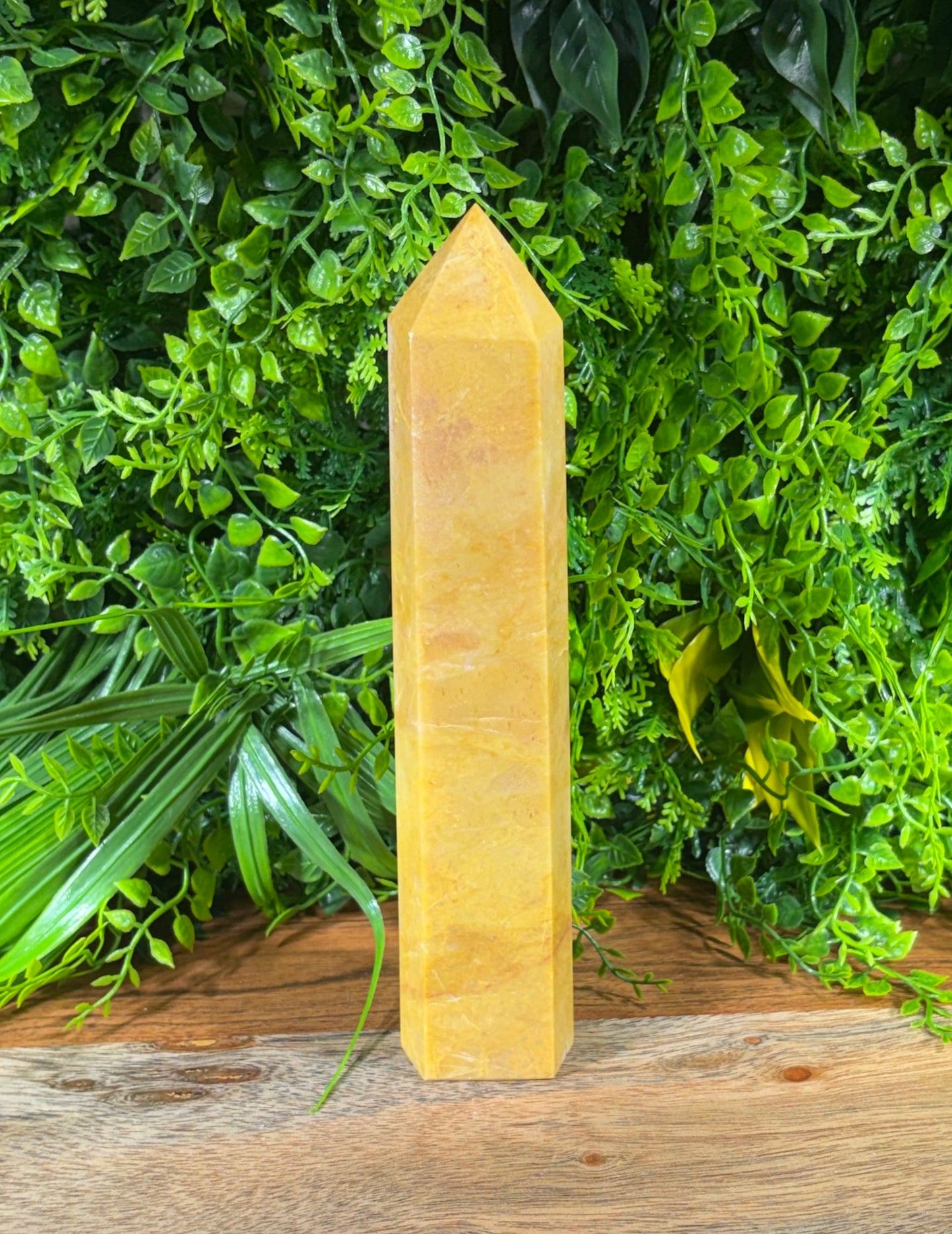 Yellow Jade Six-Sided Tower - Confidence • Abundance • Optimism