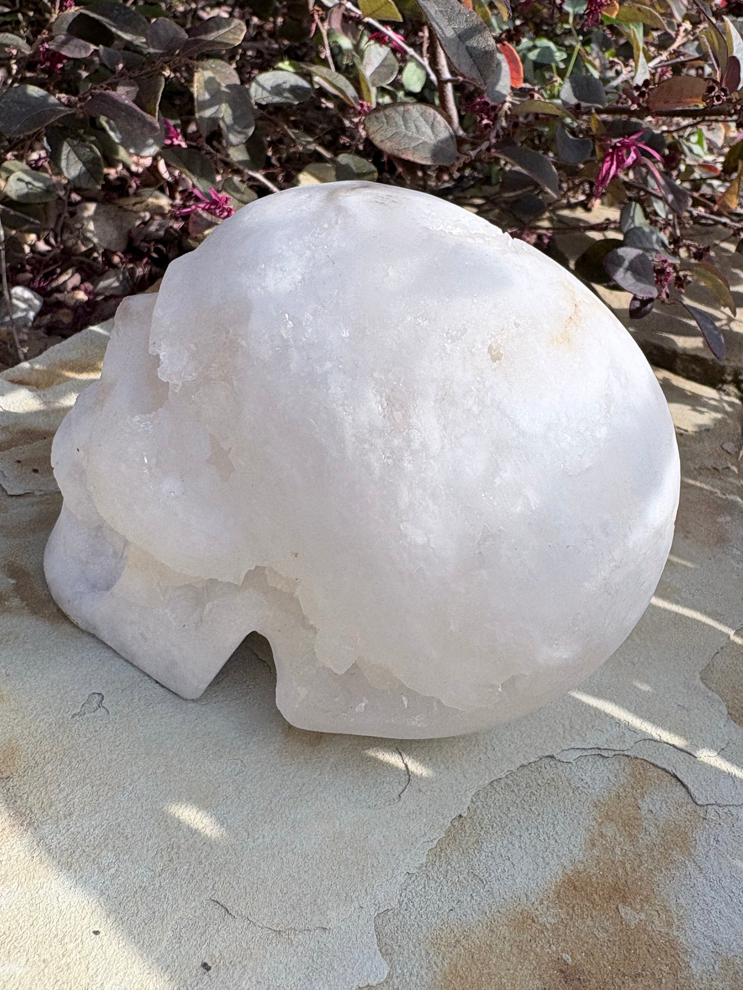 White Quartz Geode Crystal Skull – Clarity • Amplification • Inner Light