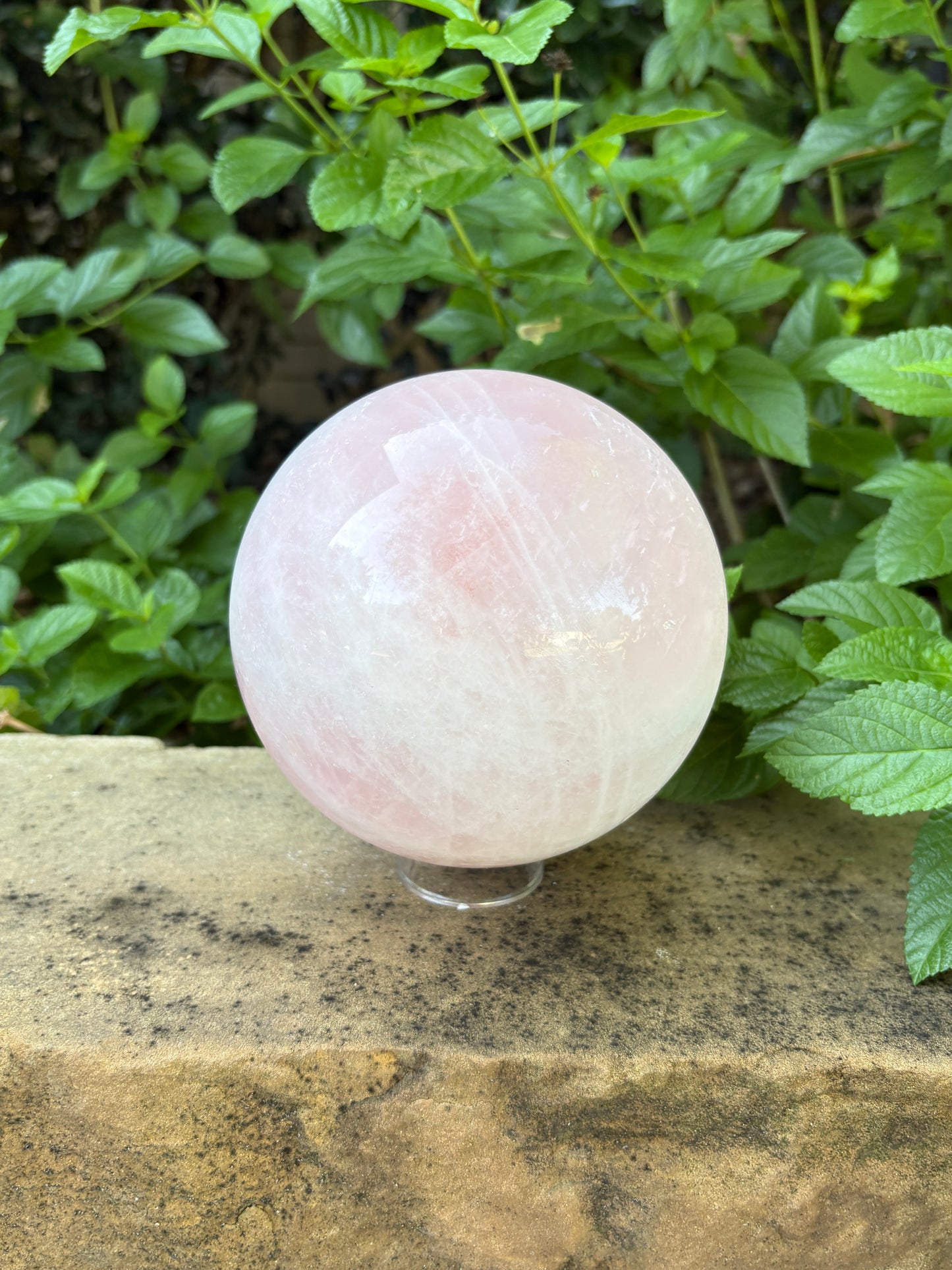 Large Rose Quartz Sphere 8.14 lbs.  - Love  & Compassion