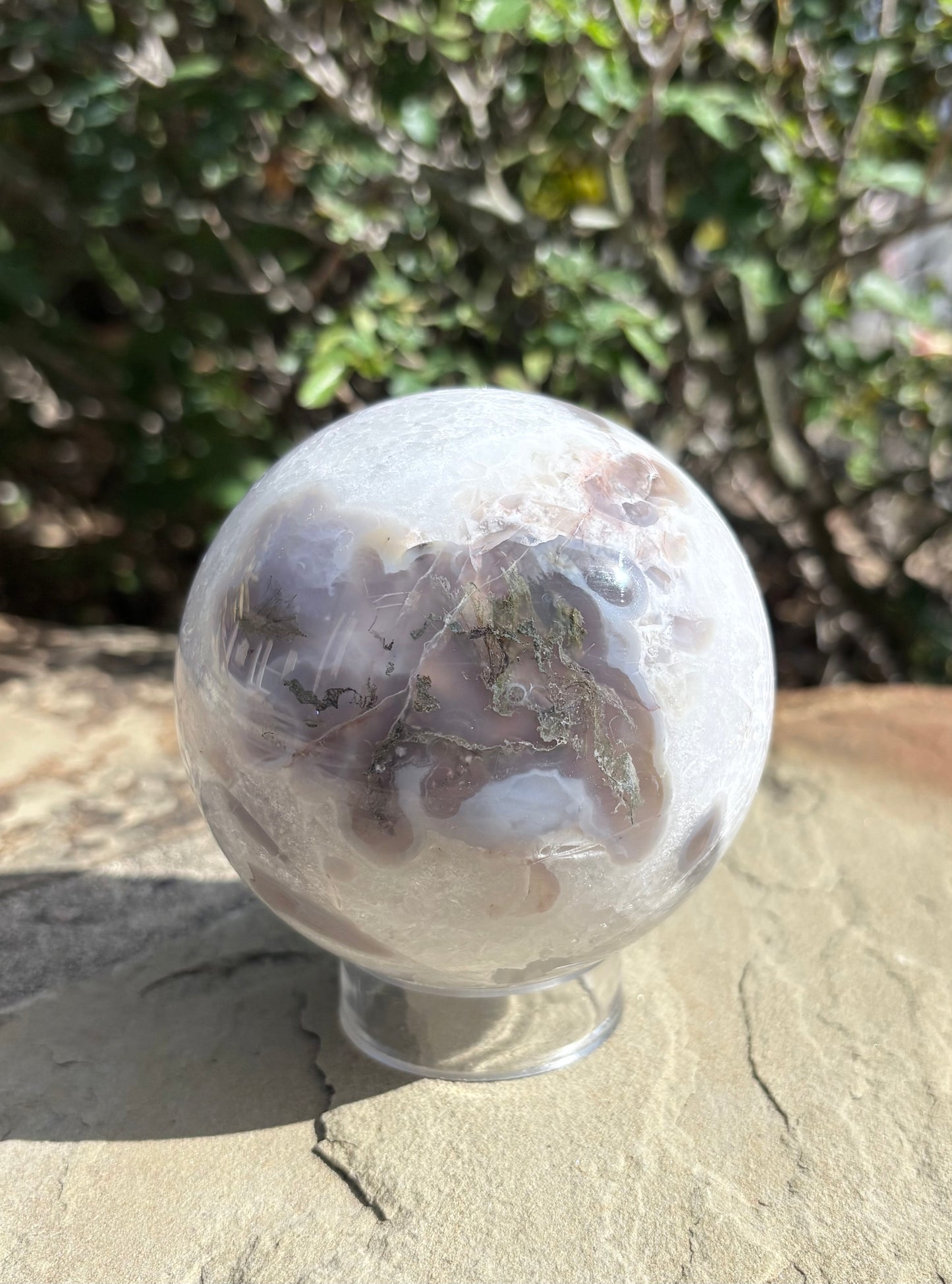 🌿 Moss Agate Crystal Sphere – Renewal • Balance • Earth Calm