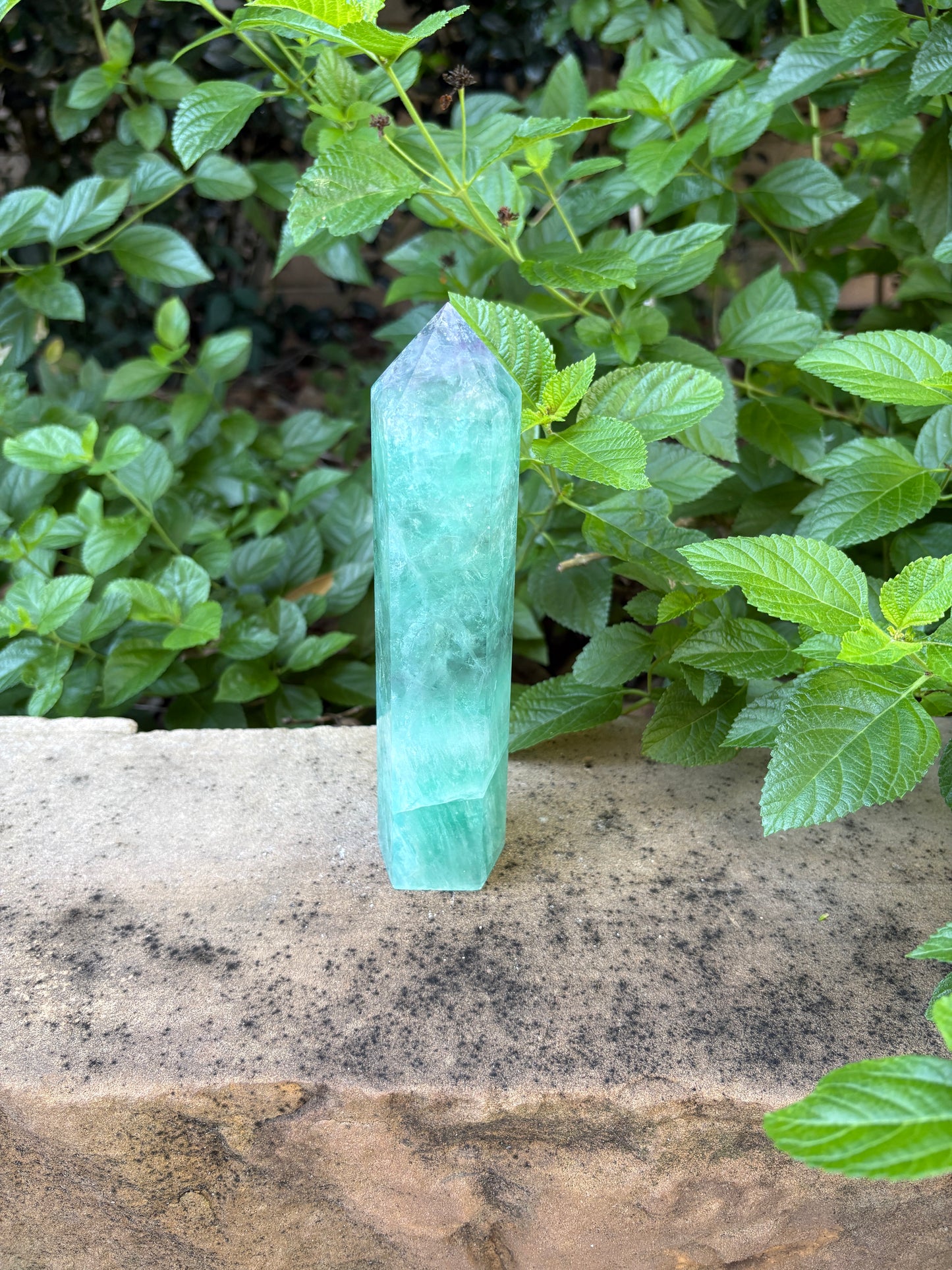 Large 1.79 lb. Green Fluorite Tower with Purple Tip - Focus • Clarity • Intuition