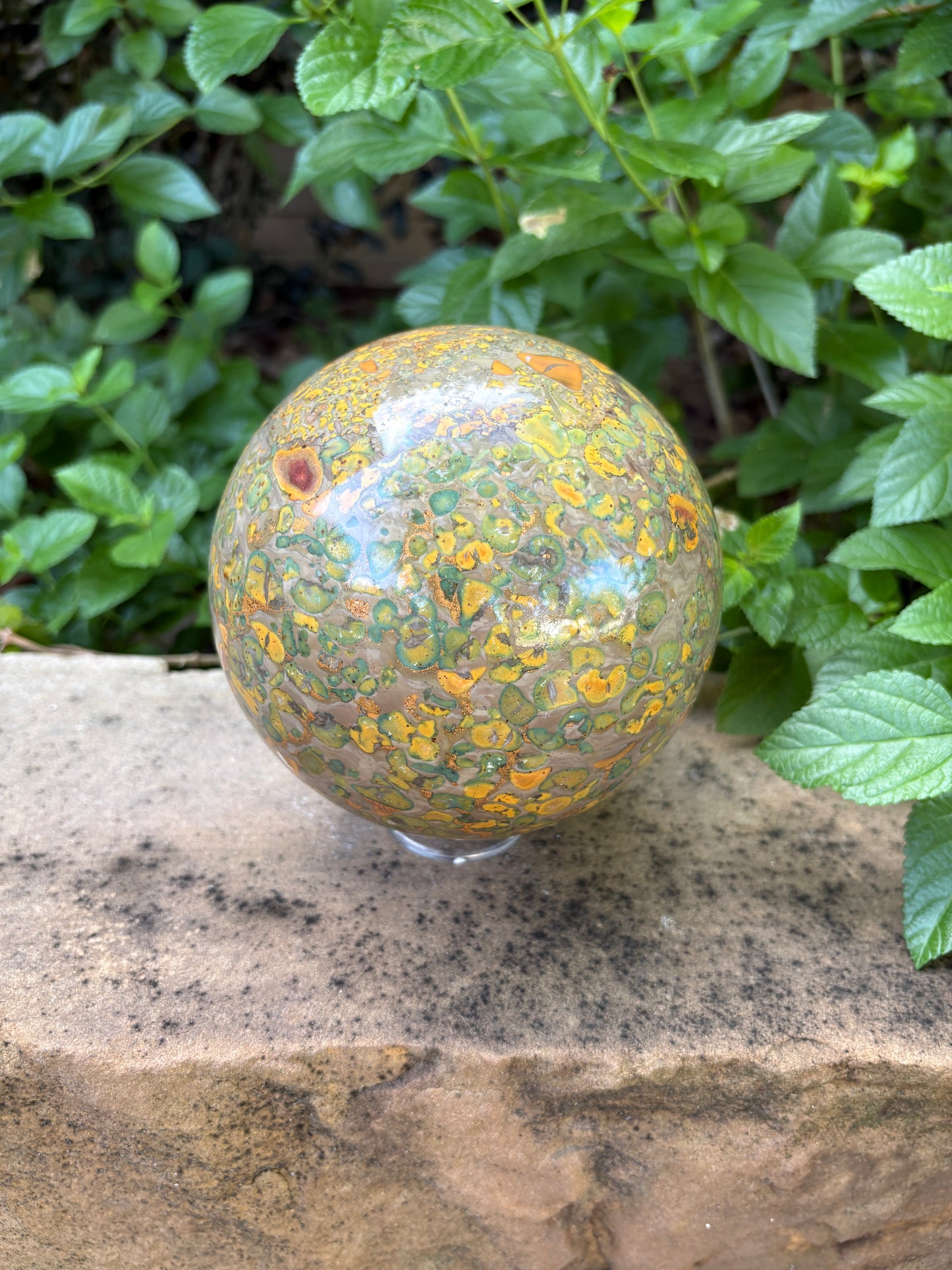 Large 7.82 lbs. Fruit Jasper Sphere -  Grounding • Vitality • Creativity