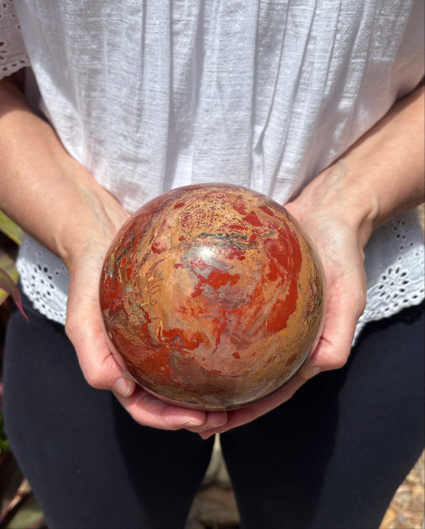 Massive 7.95 lb Red Jasper Sphere - Grounding • Strength • Courage