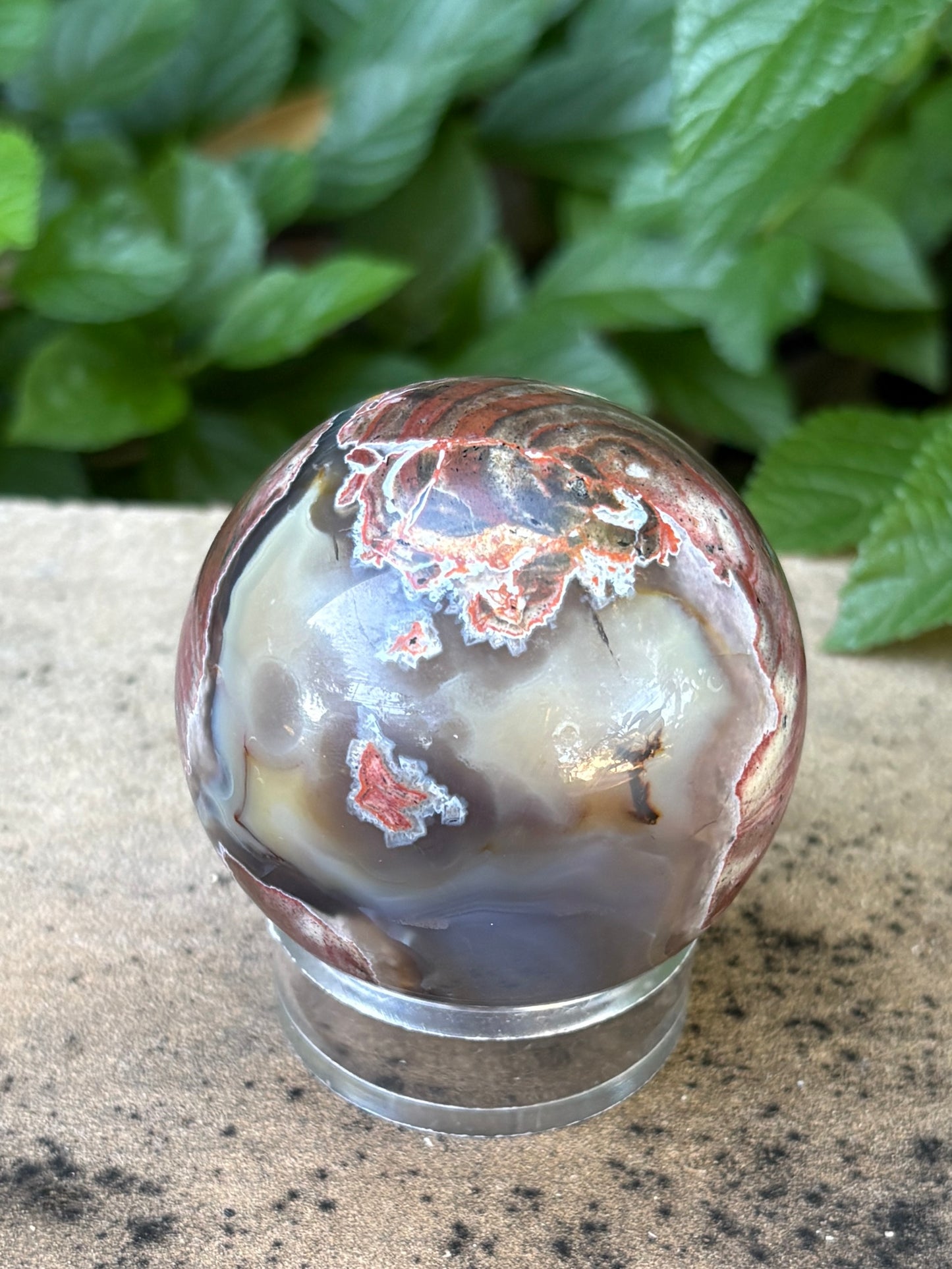 Football Agate Sphere with UV Reaction - Grounding • Balance • Confidence