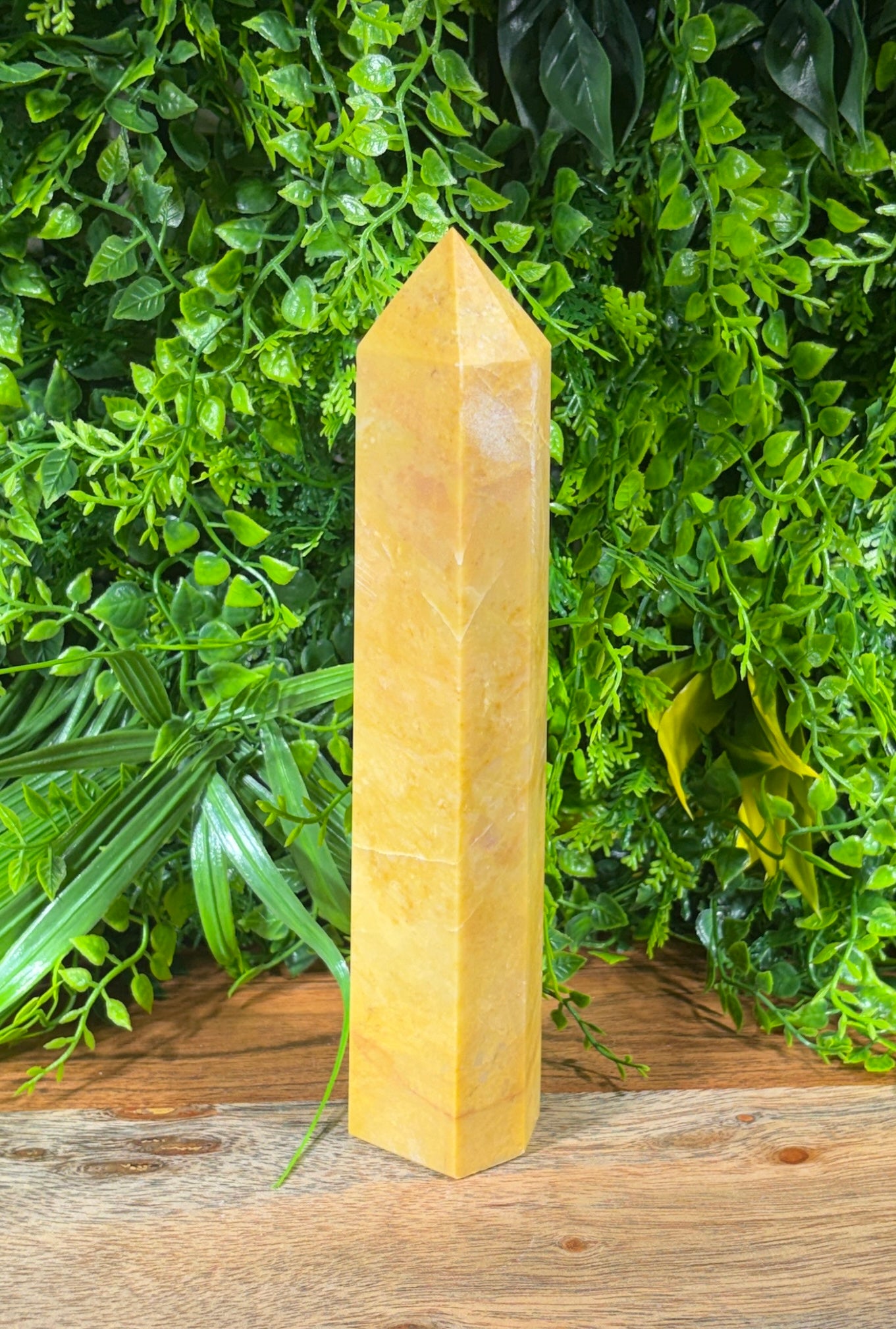 Yellow Jade Six-Sided Tower - Confidence • Abundance • Optimism