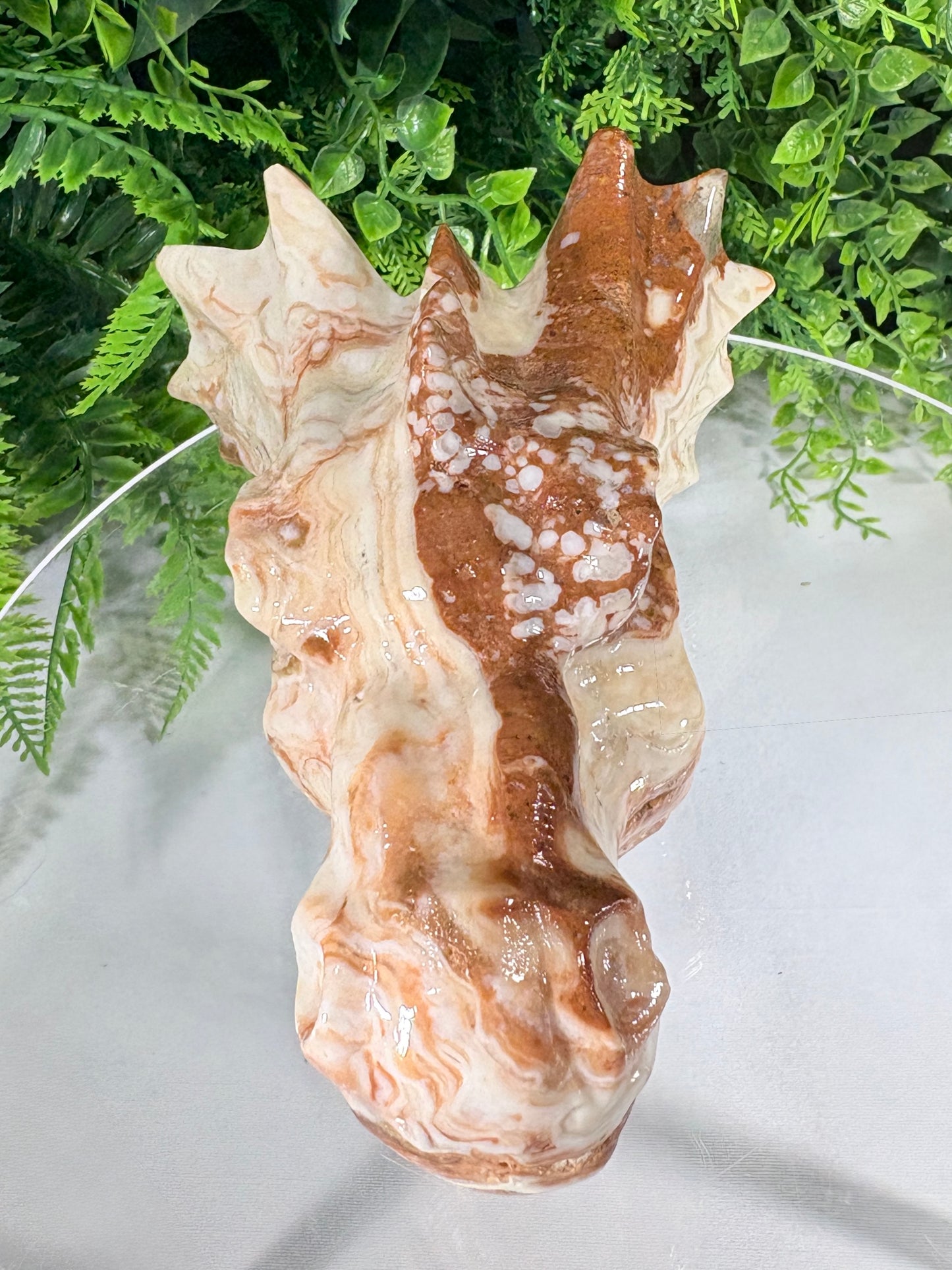 Carved Amber Calcite Dragon Head - Confidence • Joy • Empowered Energy