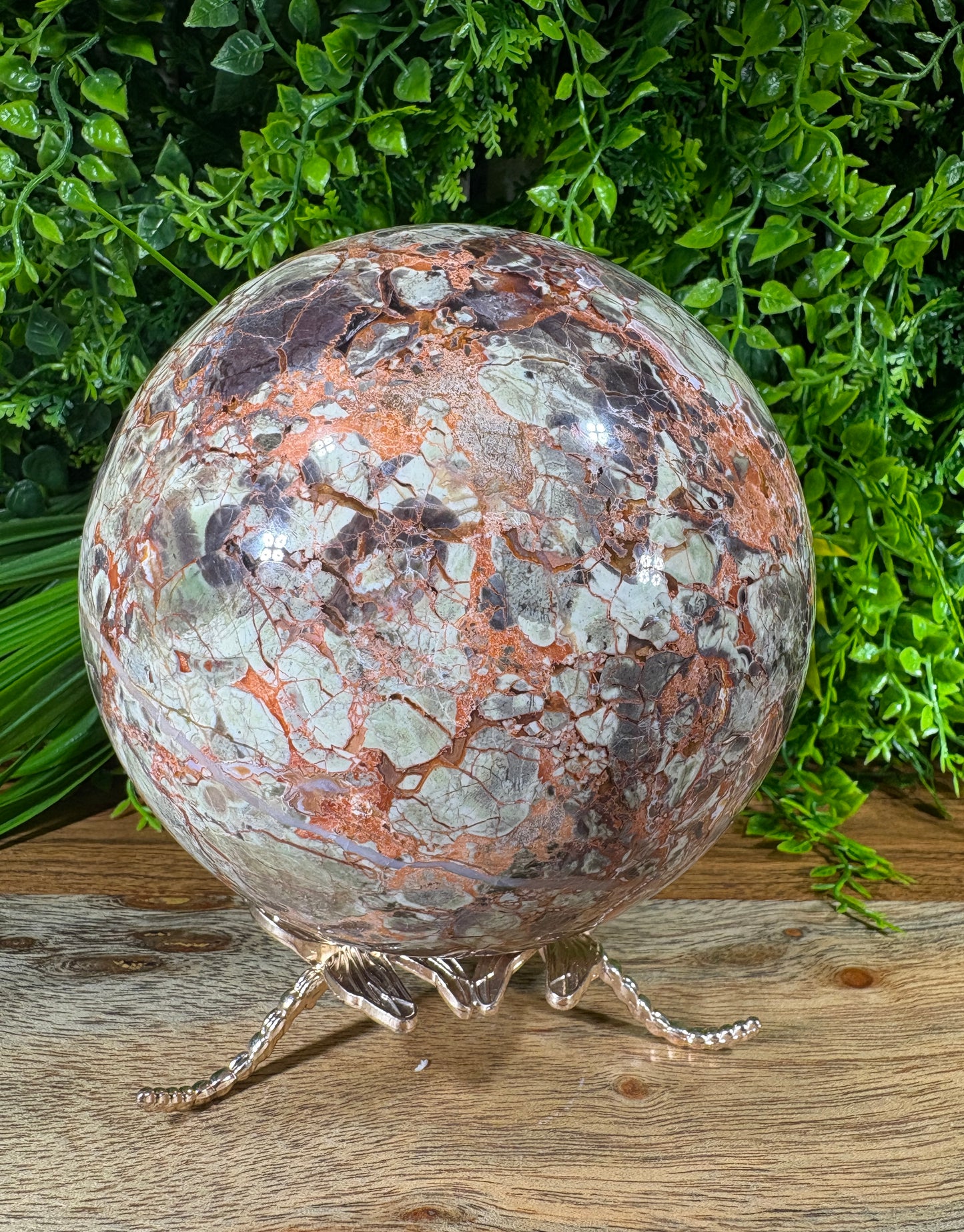 Large Money Agate Sphere - 115 mm - 5 lbs - Abundance • Prosperity • Growth