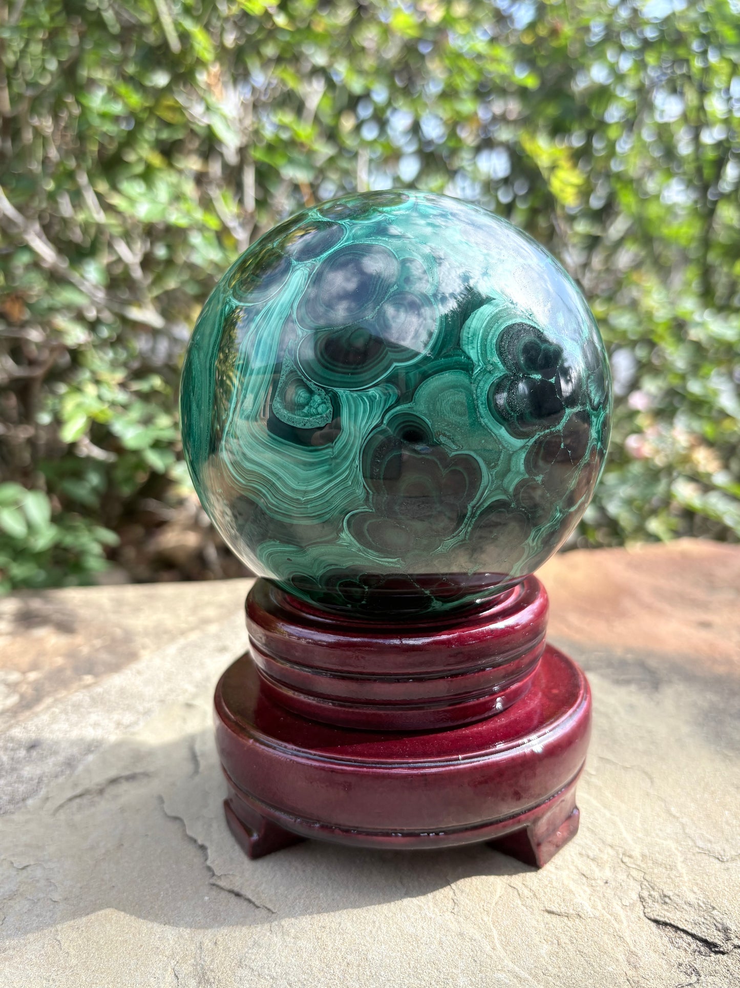 Collector-Grade Malachite Sphere with Natural Druzy Cavern & Ancient Power | Deep Protection | Earth-Born Truth