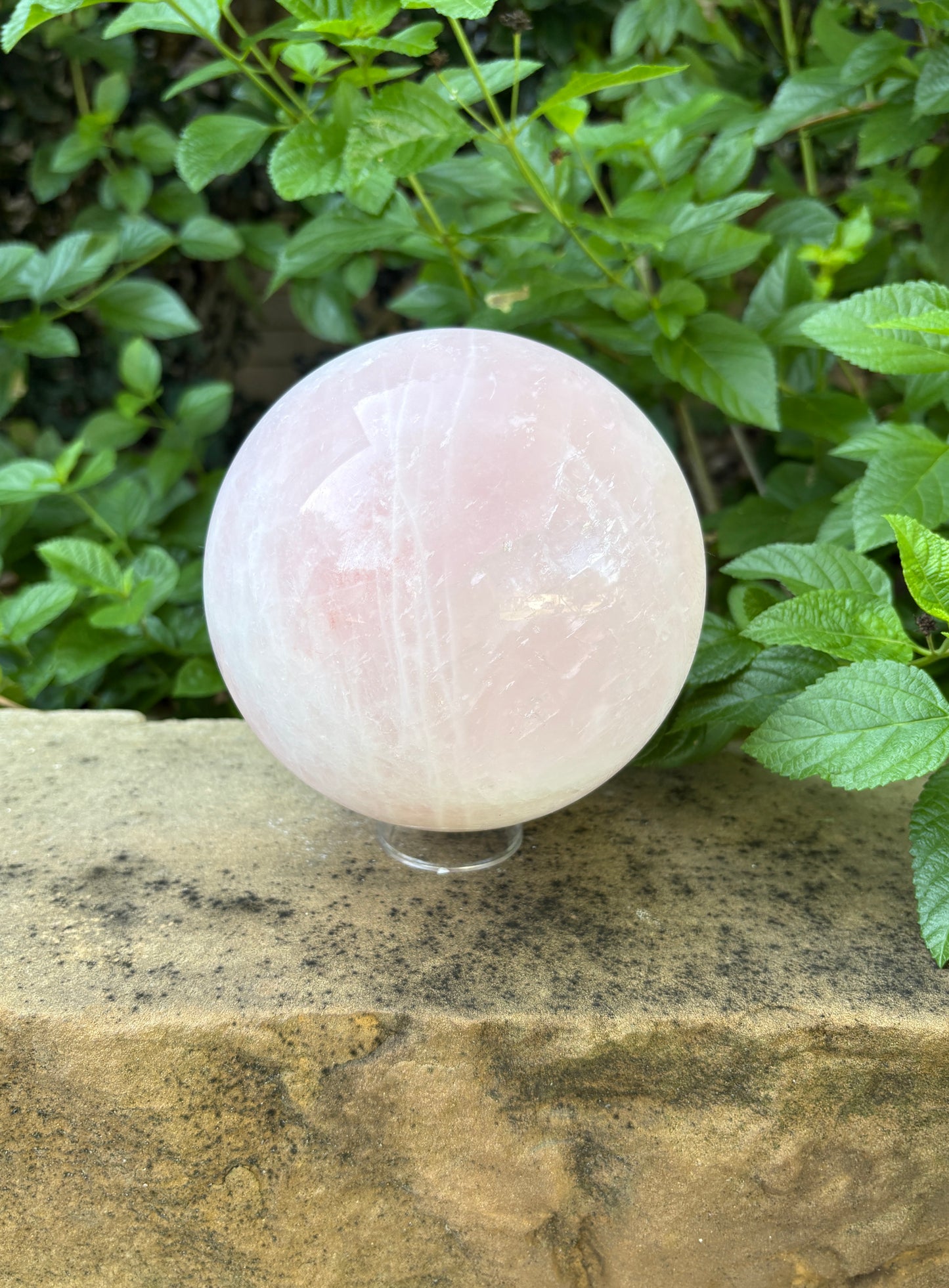 Large Rose Quartz Sphere 8.14 lbs.  - Love  & Compassion