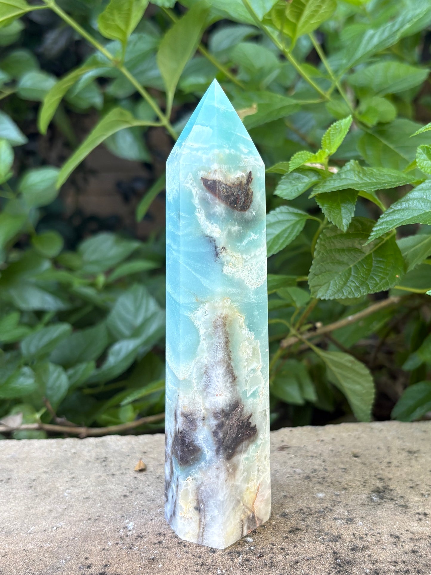 Amazonite Tower with Hidden Bottom Druzy - Communication • Balance • Confidence