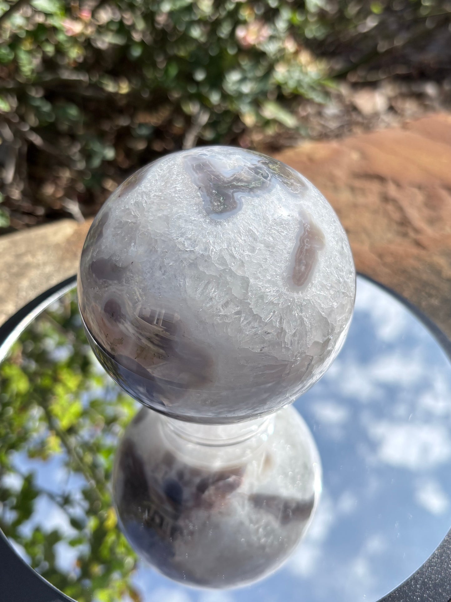 🌿 Moss Agate Crystal Sphere – Renewal • Balance • Earth Calm