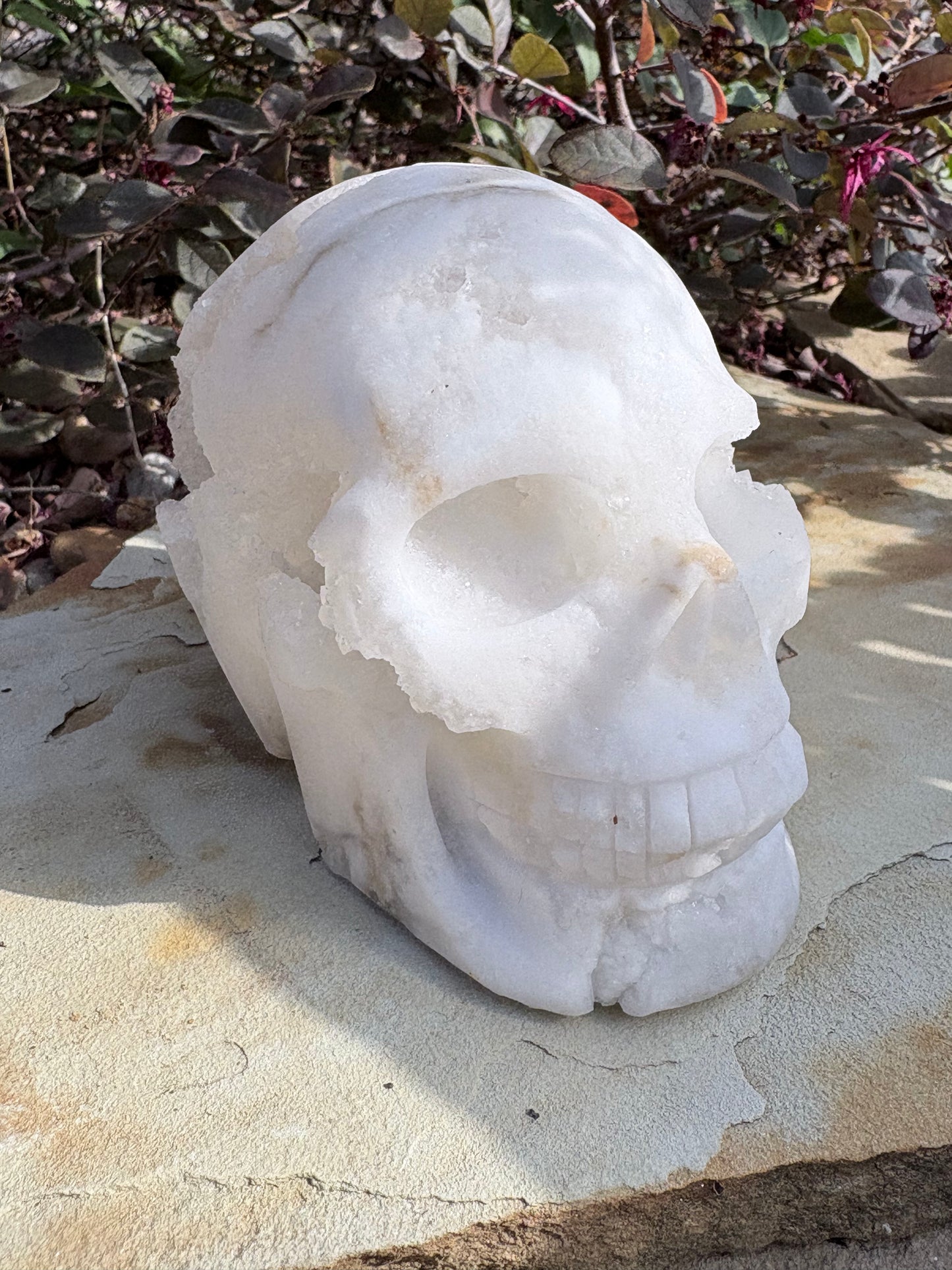 White Quartz Geode Crystal Skull – Clarity • Amplification • Inner Light