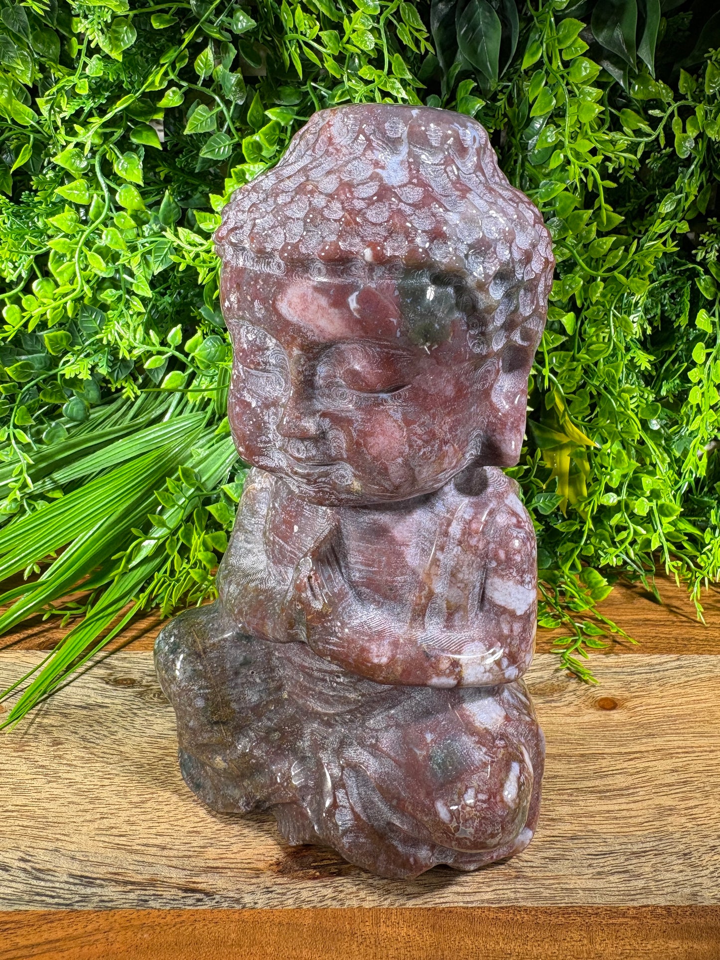 “Tidekeeper” 5.5lb. Orbicular Jasper Buddha | Emotional Balance • Calm Presence • Joyful Grounding