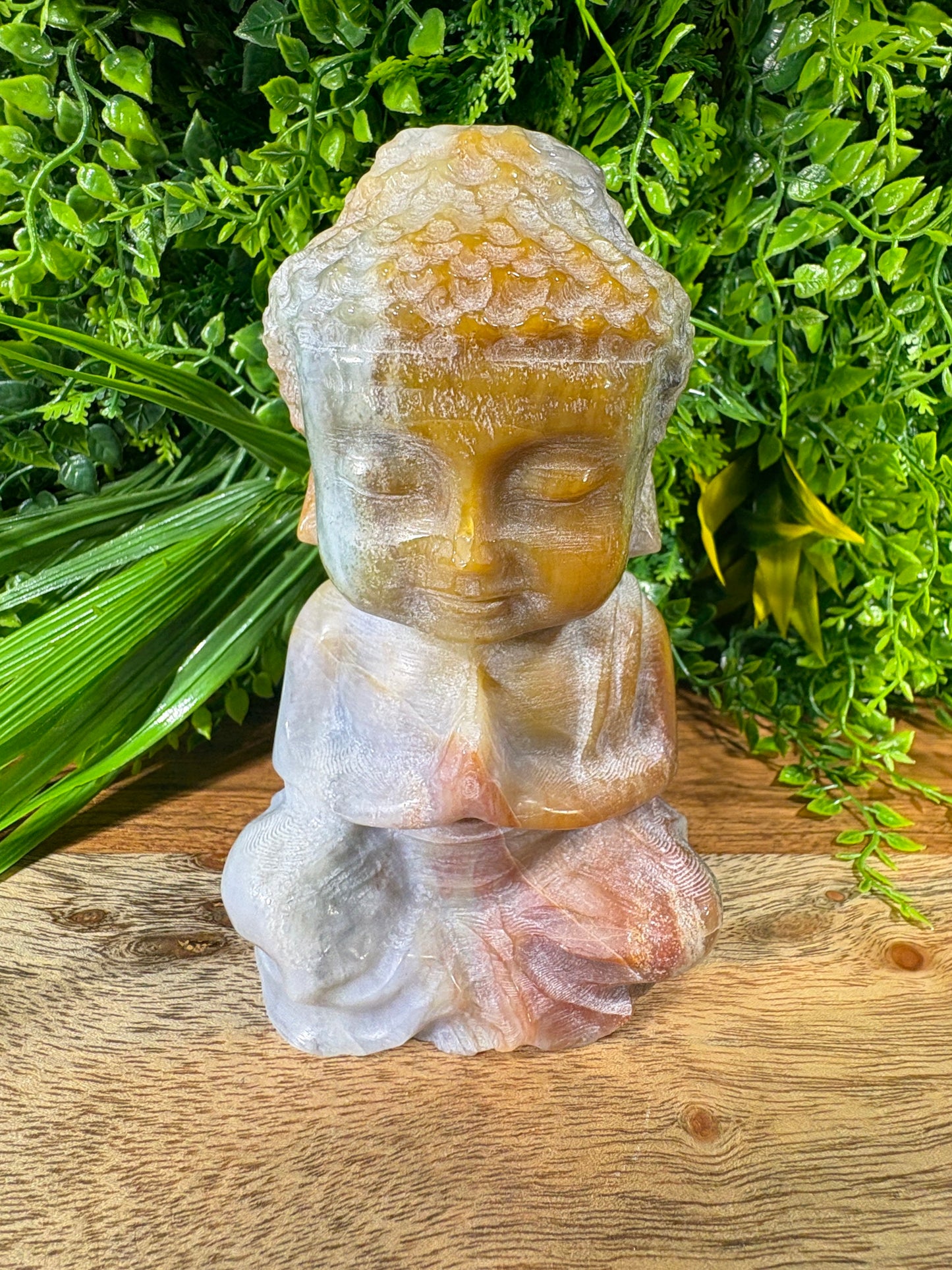 Multicolor Banded Agate Buddha - Grounding • Balance • Inner Peace