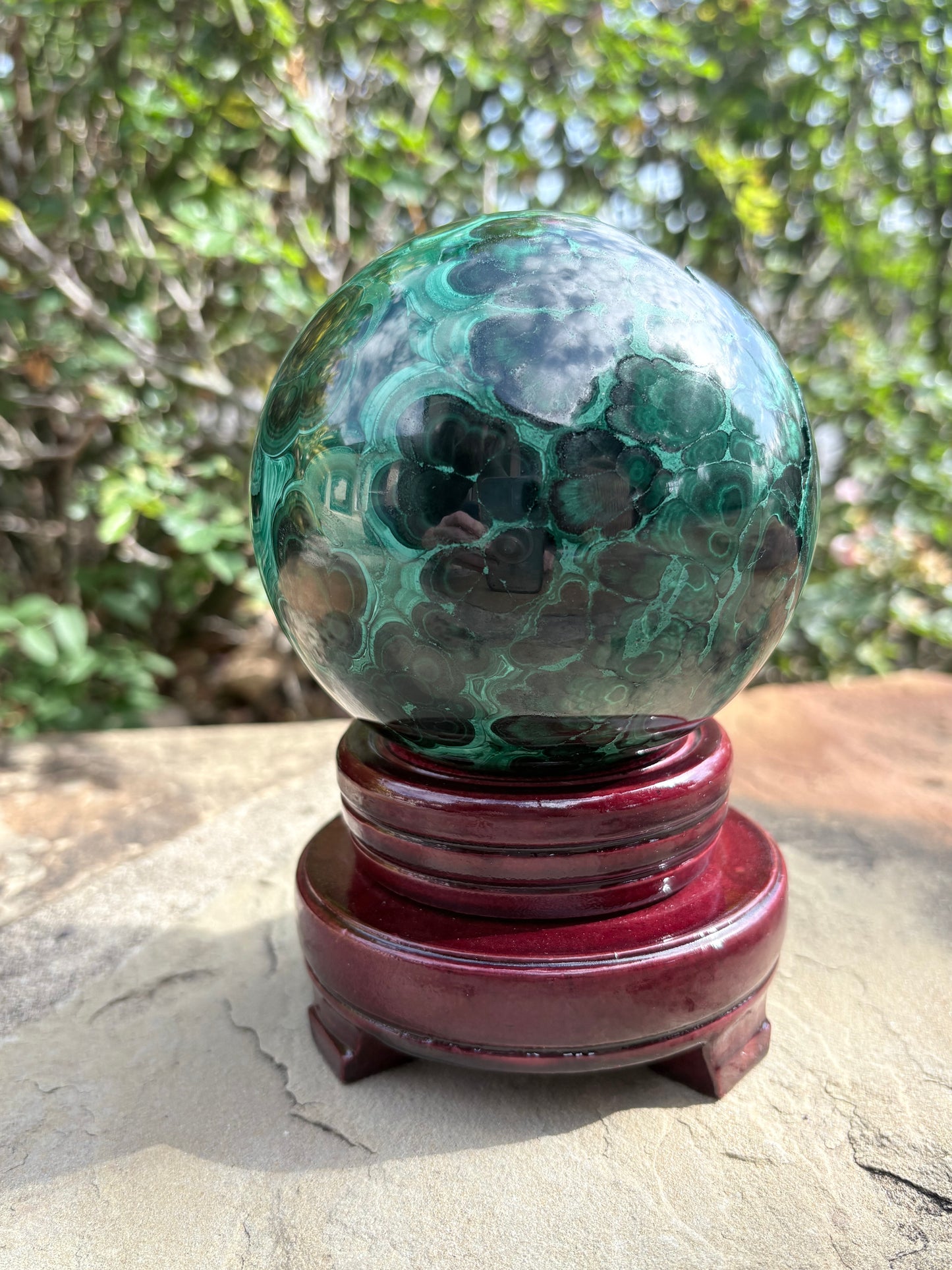 Collector-Grade Malachite Sphere with Natural Druzy Cavern & Ancient Power | Deep Protection | Earth-Born Truth